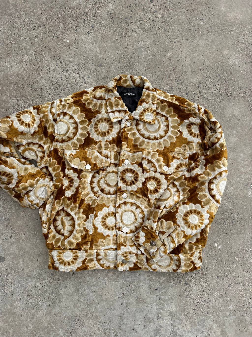 Moroccan hand made Gold and white carpet Jacket UNISEX
