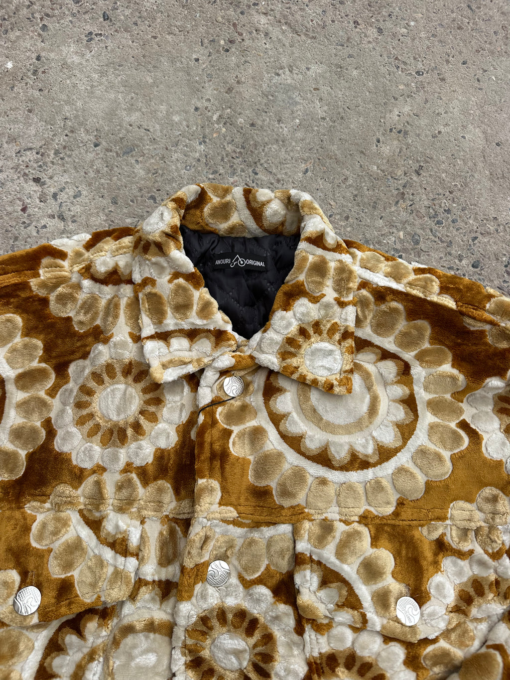 Moroccan hand made Gold and white carpet Jacket UNISEX
