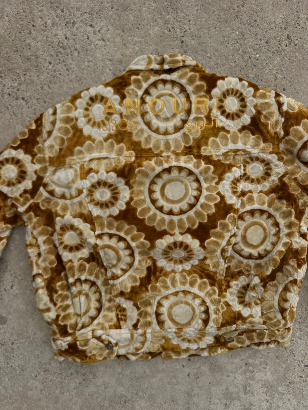 Moroccan hand made Gold and white carpet Jacket UNISEX