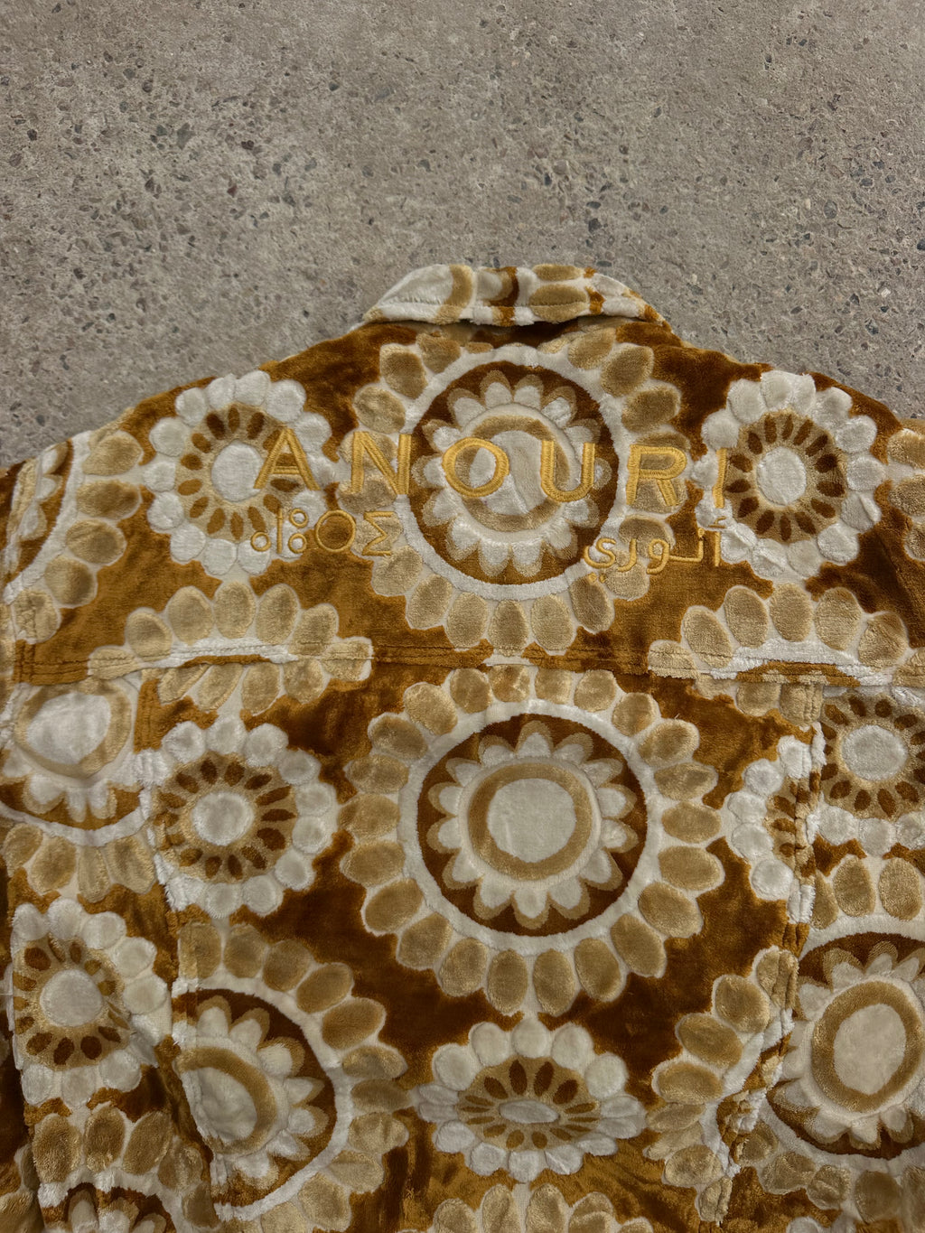 Moroccan hand made Gold and white carpet Jacket UNISEX