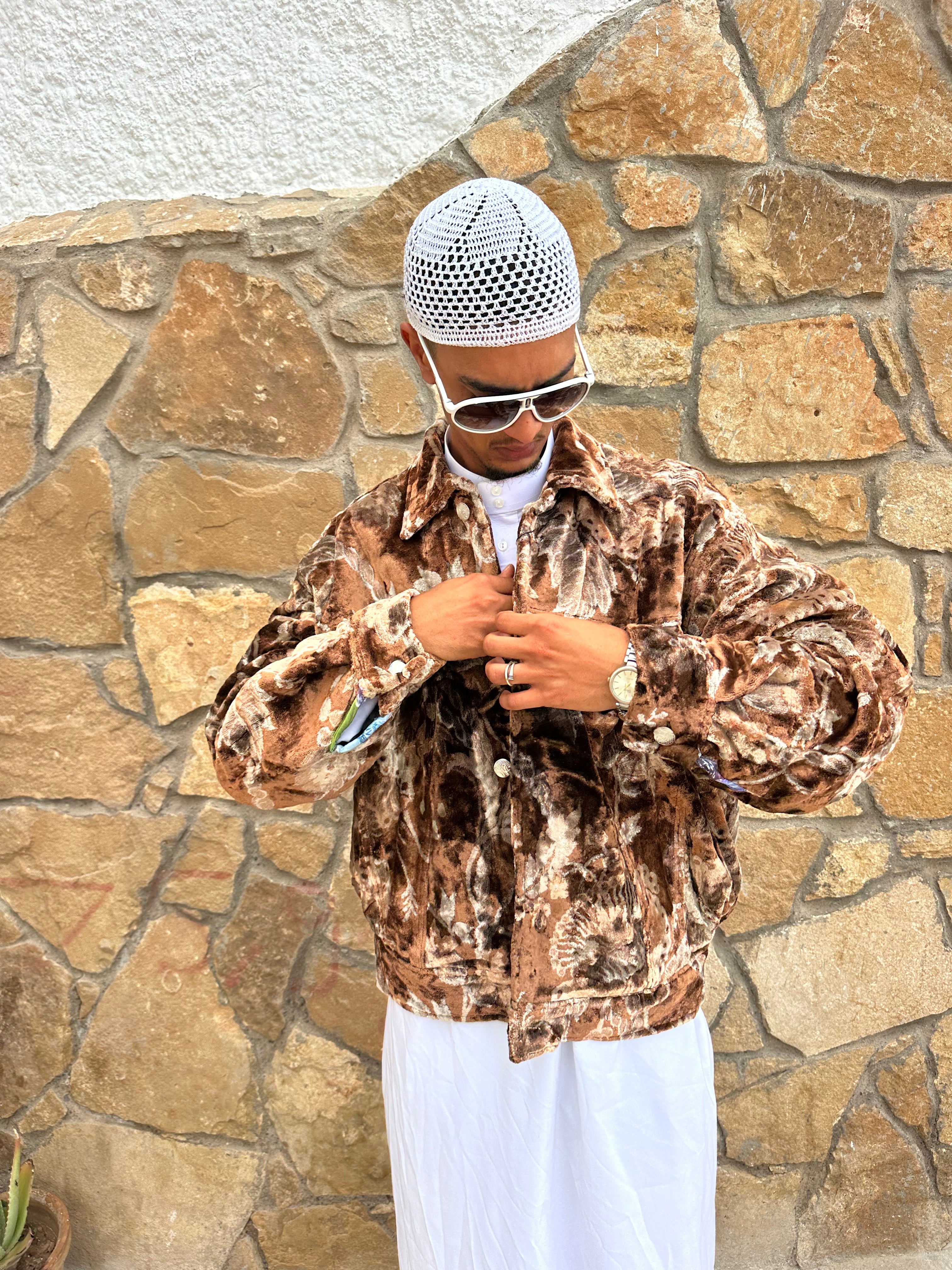 Moroccan hand made brown carpet Jacket UNISEX