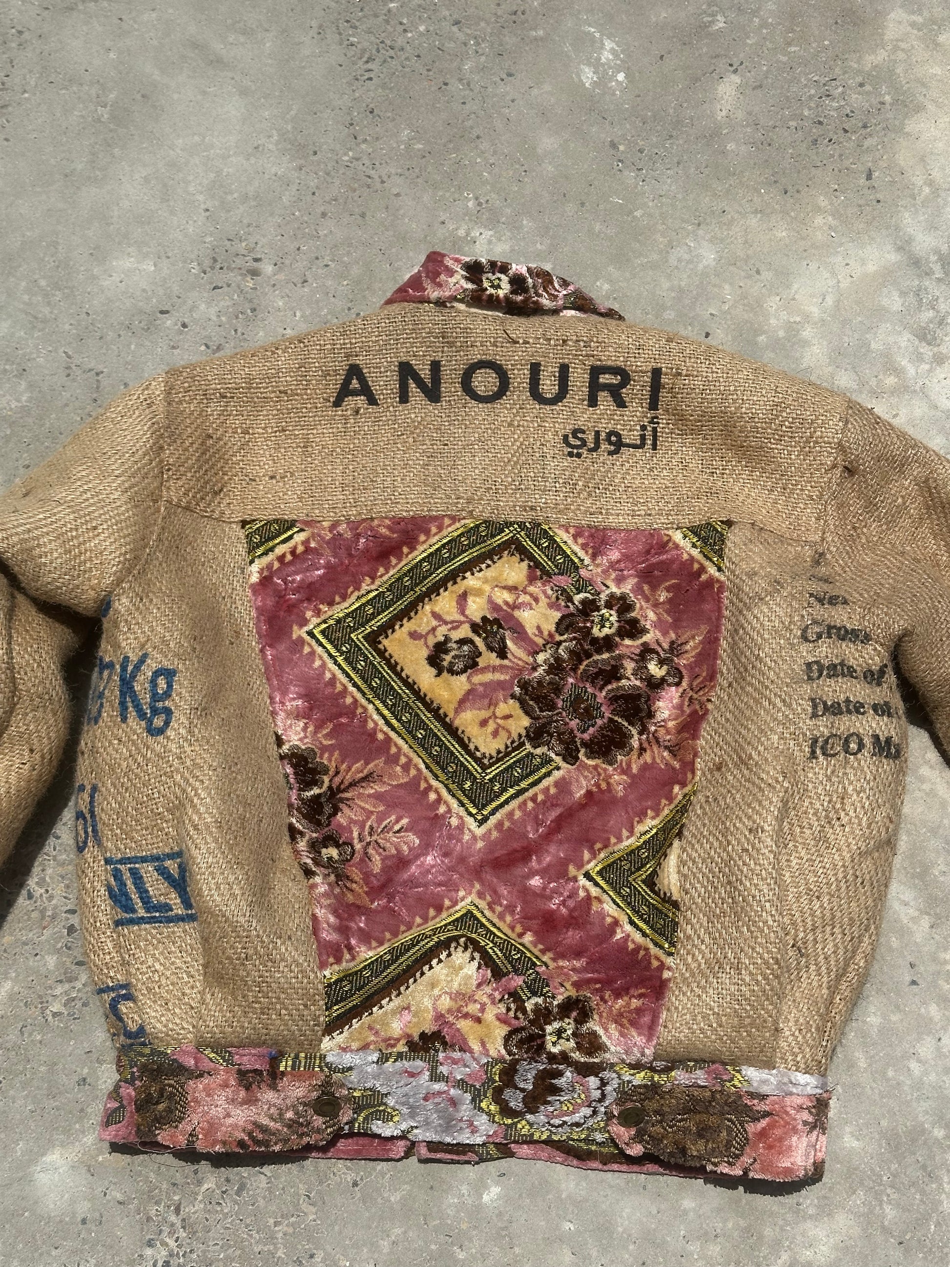 Moroccan hand made Pink burlap Jacket UNISEX