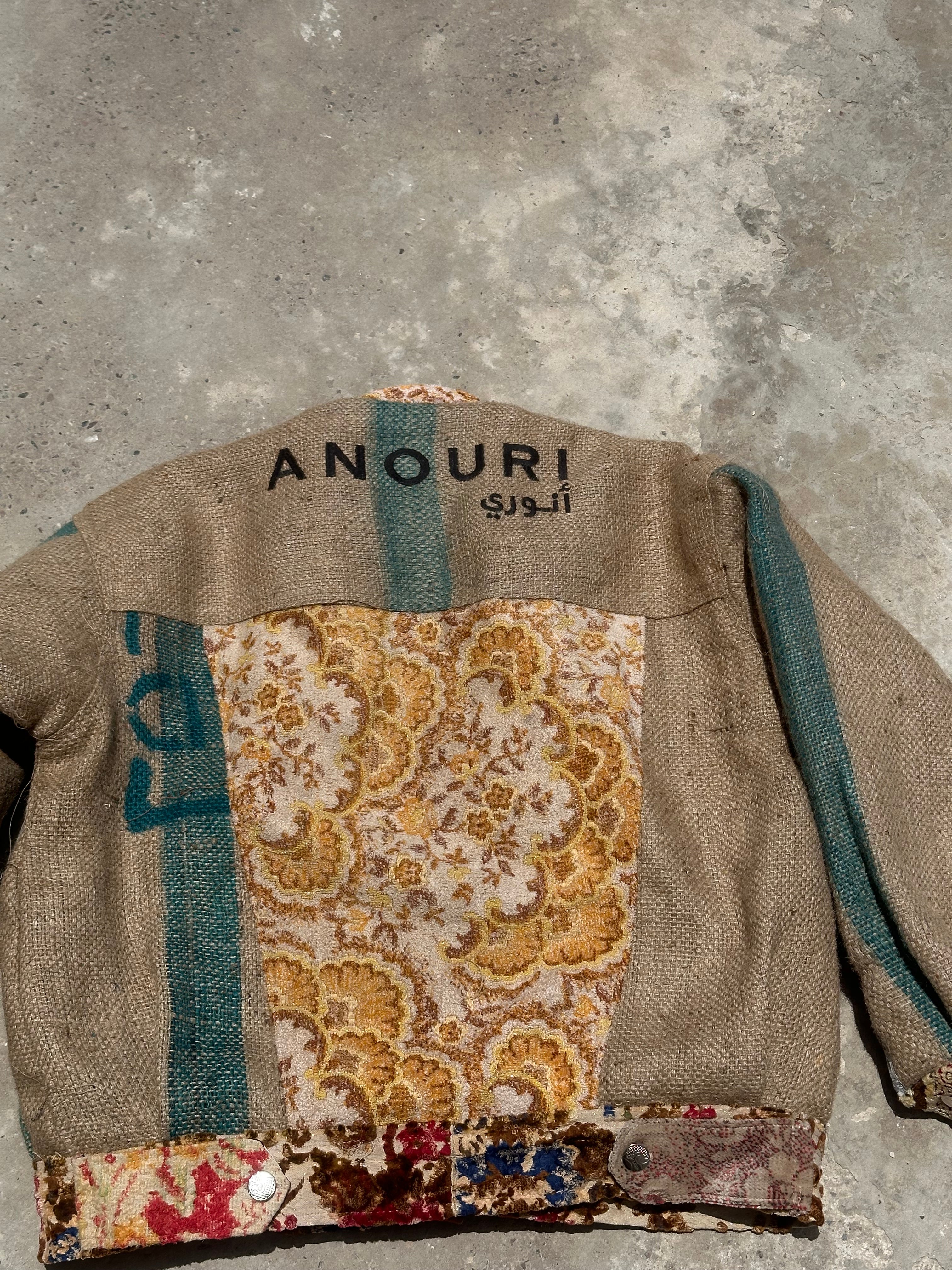 Moroccan hand made patchwork burlap Jacket UNISEX