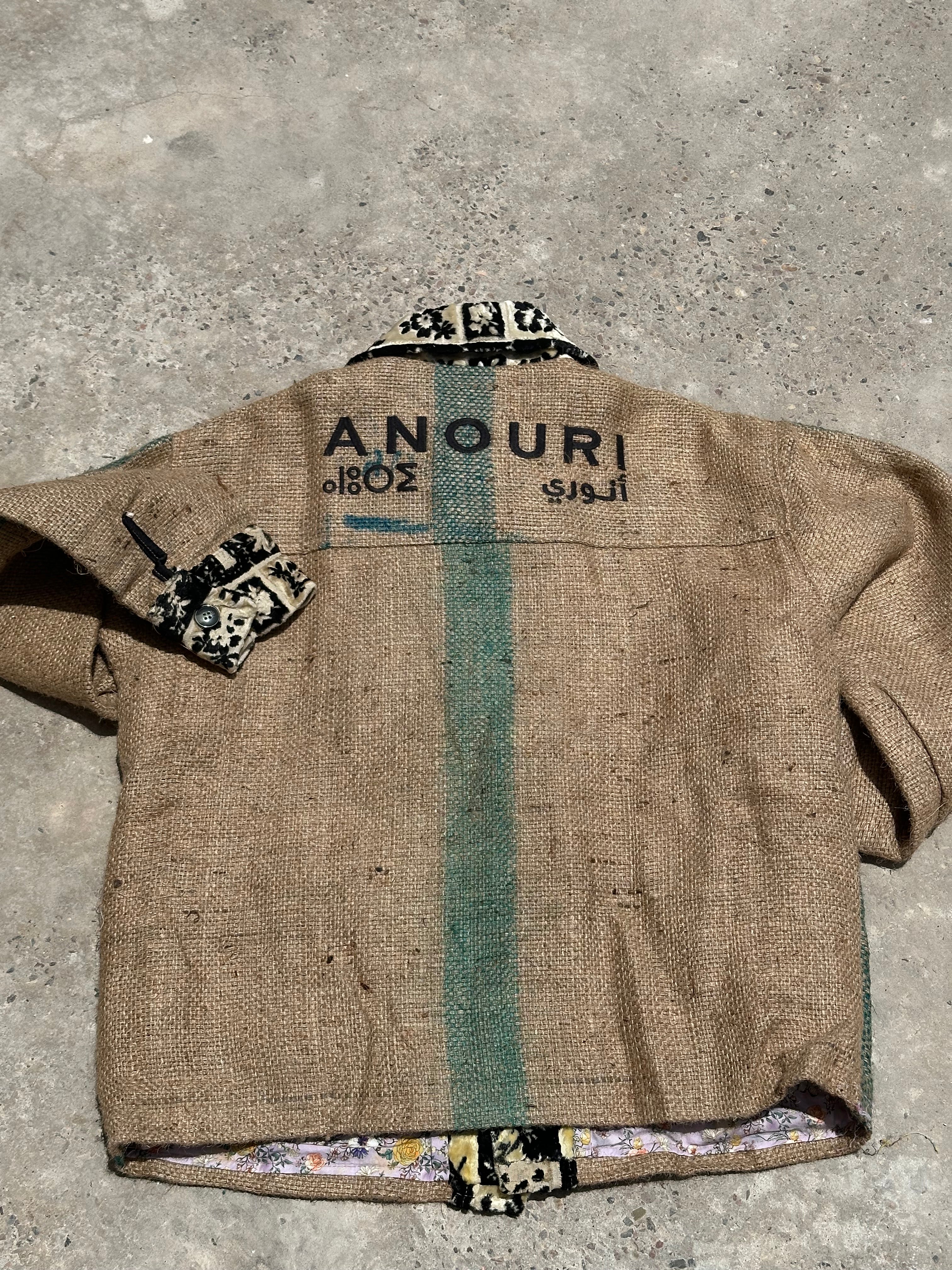 Moroccan hand made gold burlap Jacket UNISEX