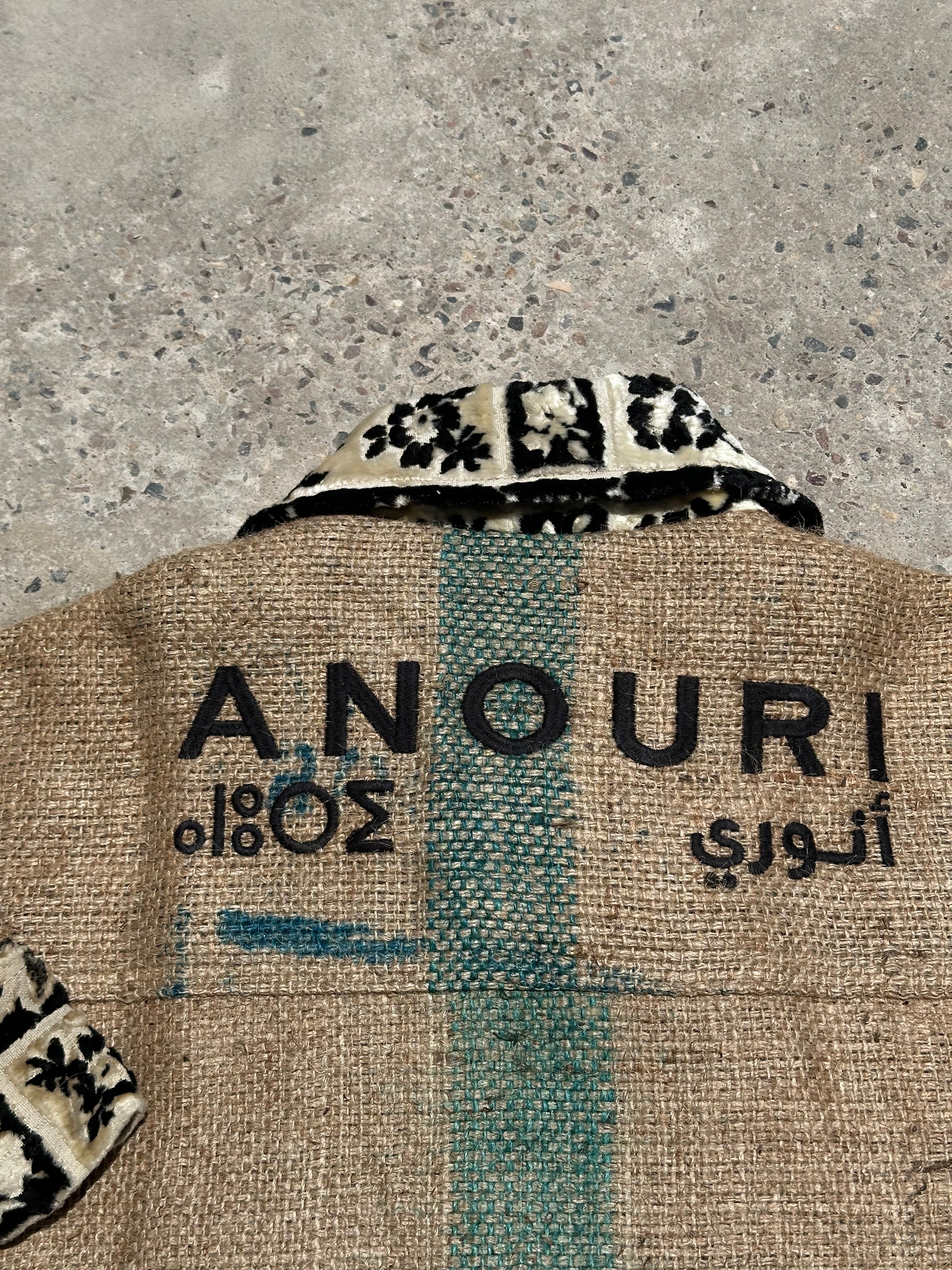 Moroccan hand made gold burlap Jacket UNISEX