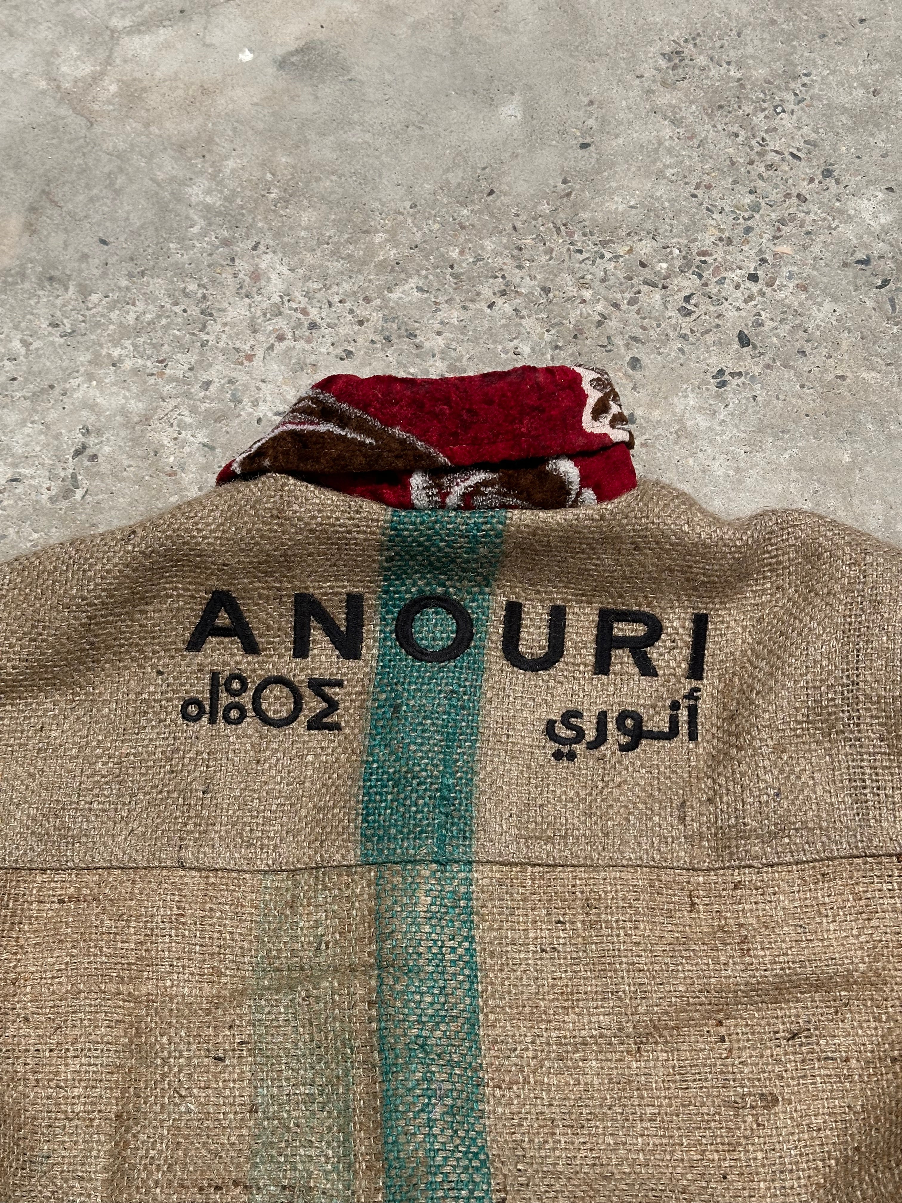 Moroccan hand made red burlap Jacket UNISEX