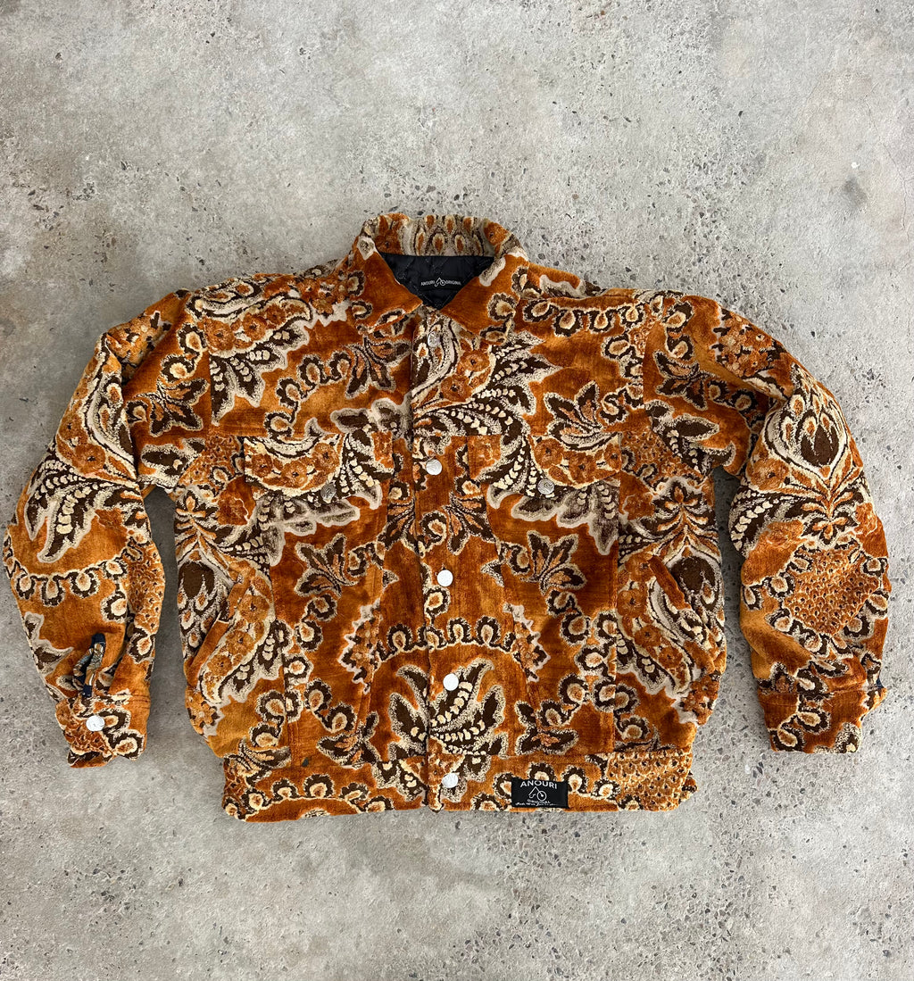 Moroccan hand made Orange carpet Jacket UNISEX