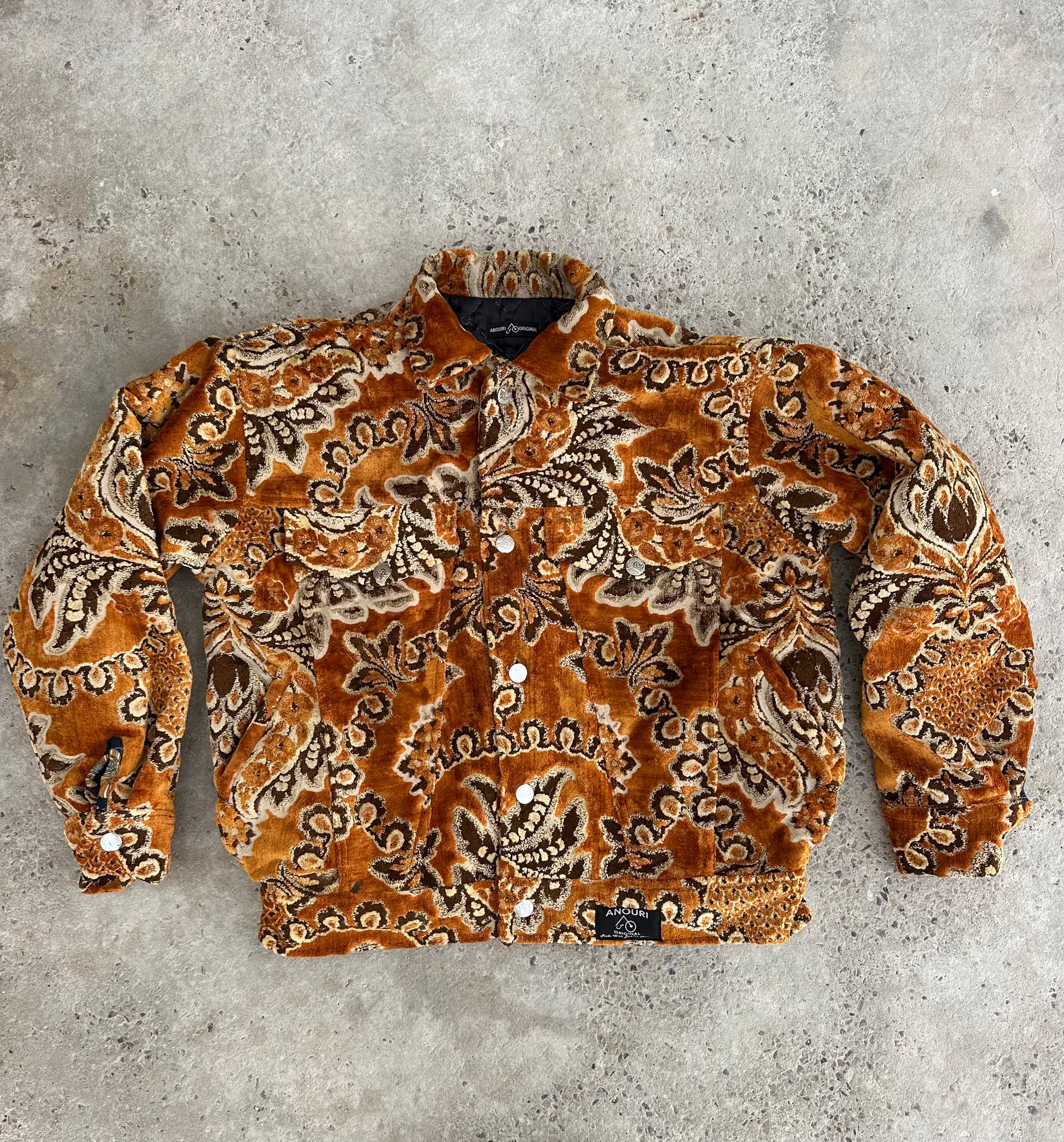 Moroccan hand made Orange carpet Jacket UNISEX