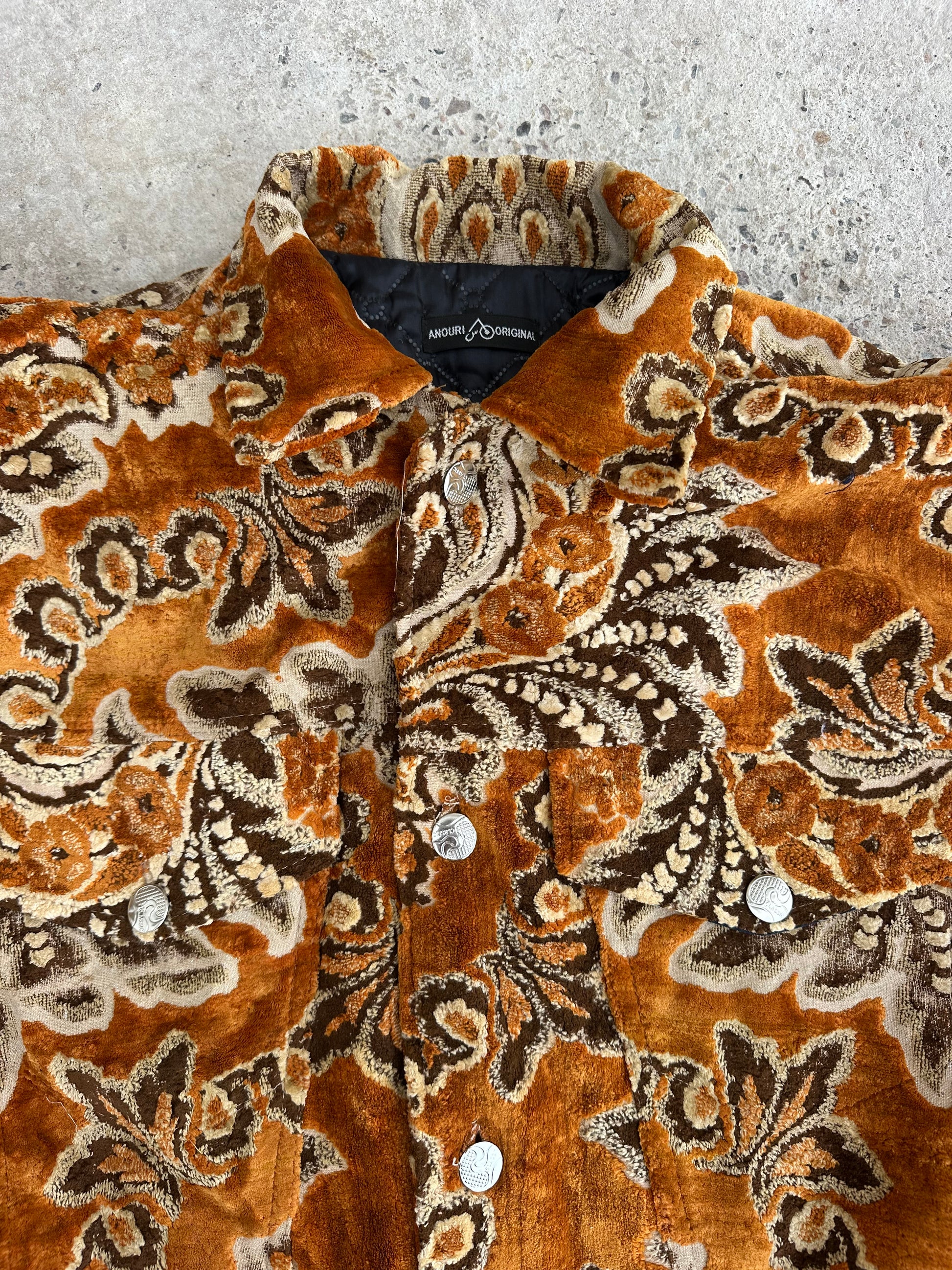 Moroccan hand made Orange carpet Jacket UNISEX
