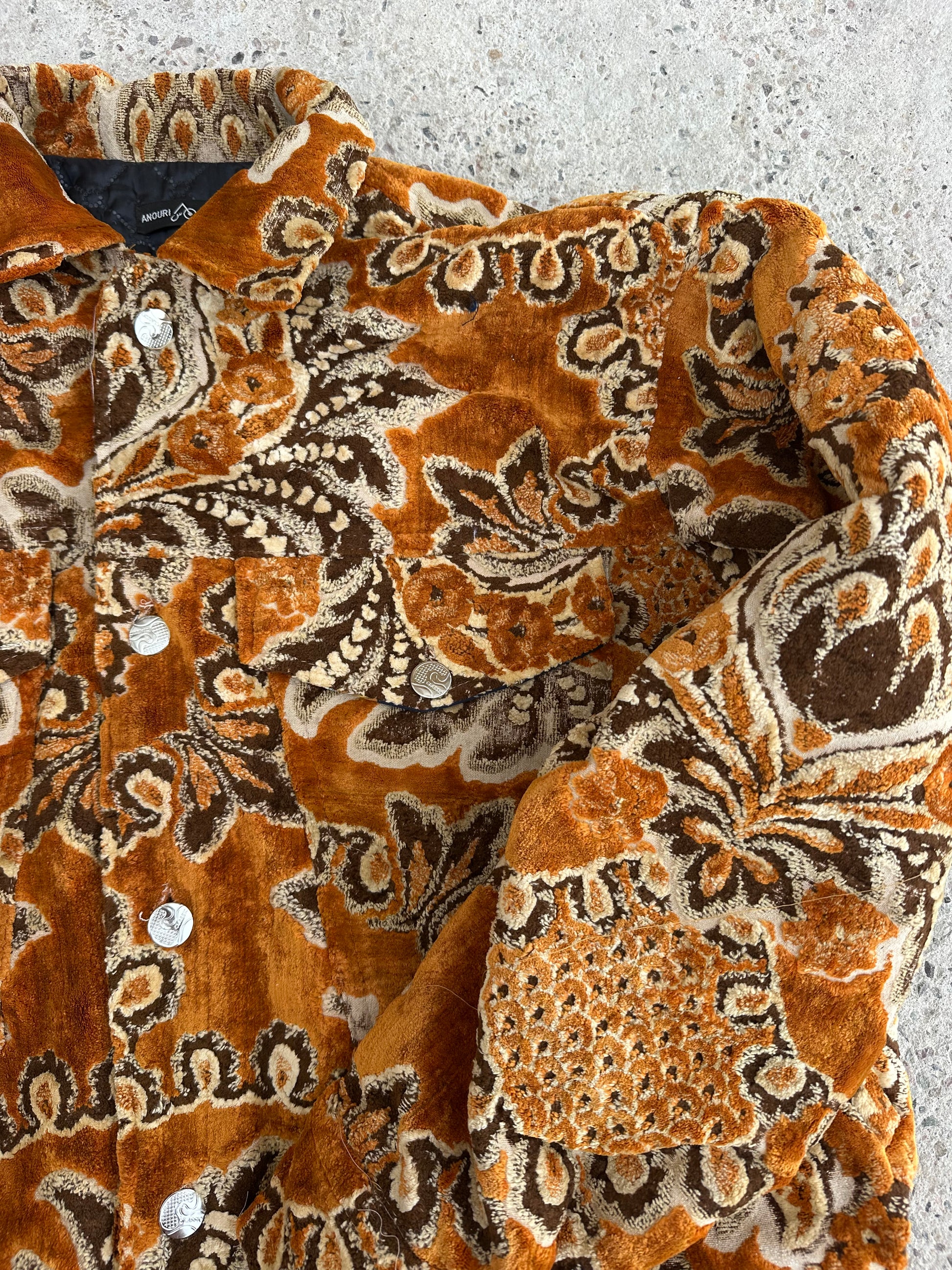 Moroccan hand made Orange carpet Jacket UNISEX