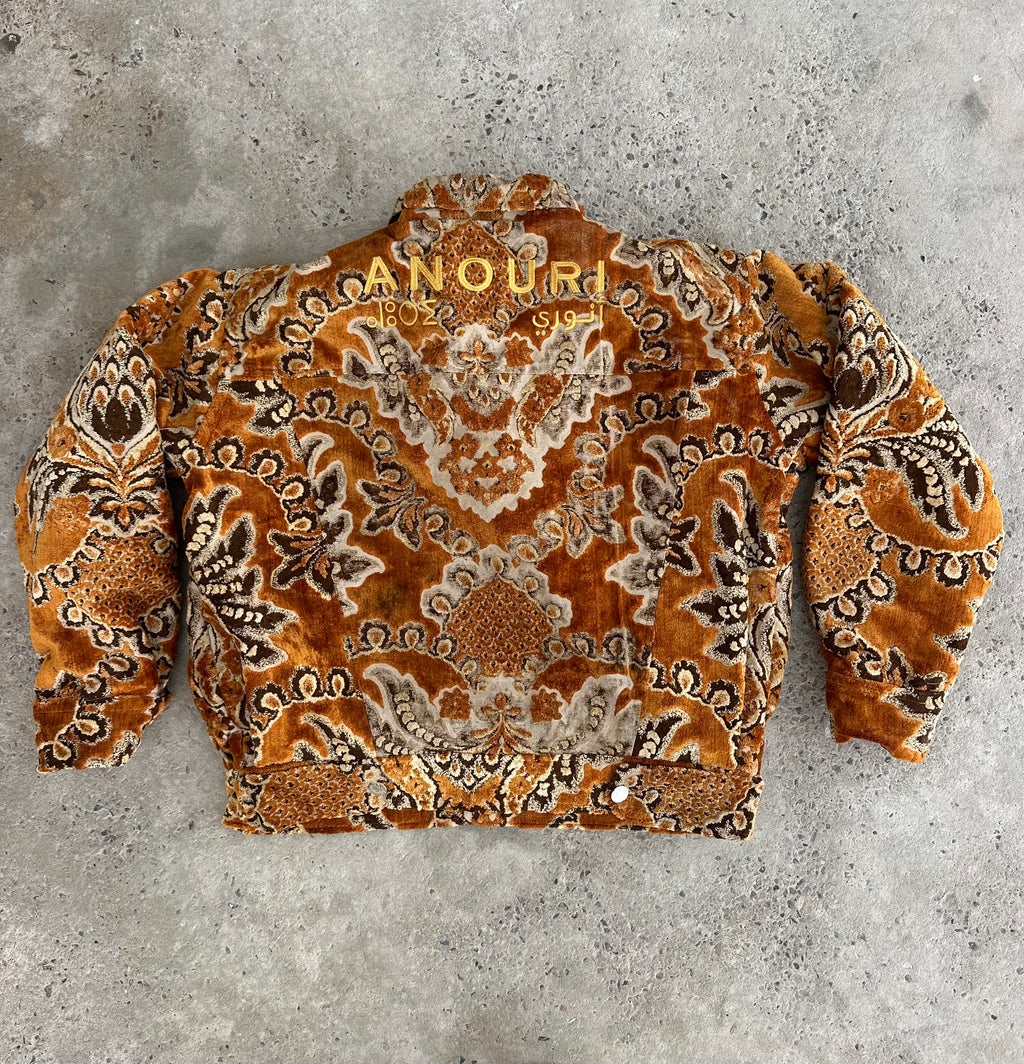 Moroccan hand made Orange carpet Jacket UNISEX