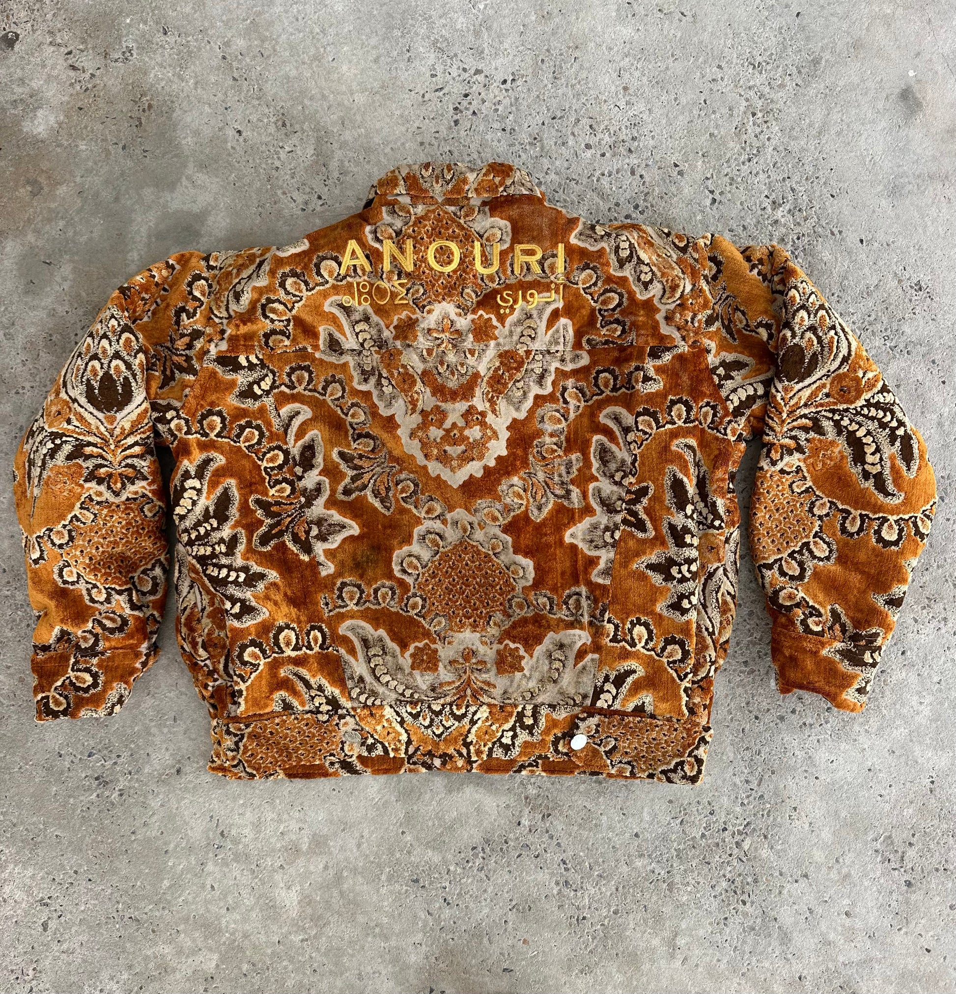 Moroccan hand made Orange carpet Jacket UNISEX