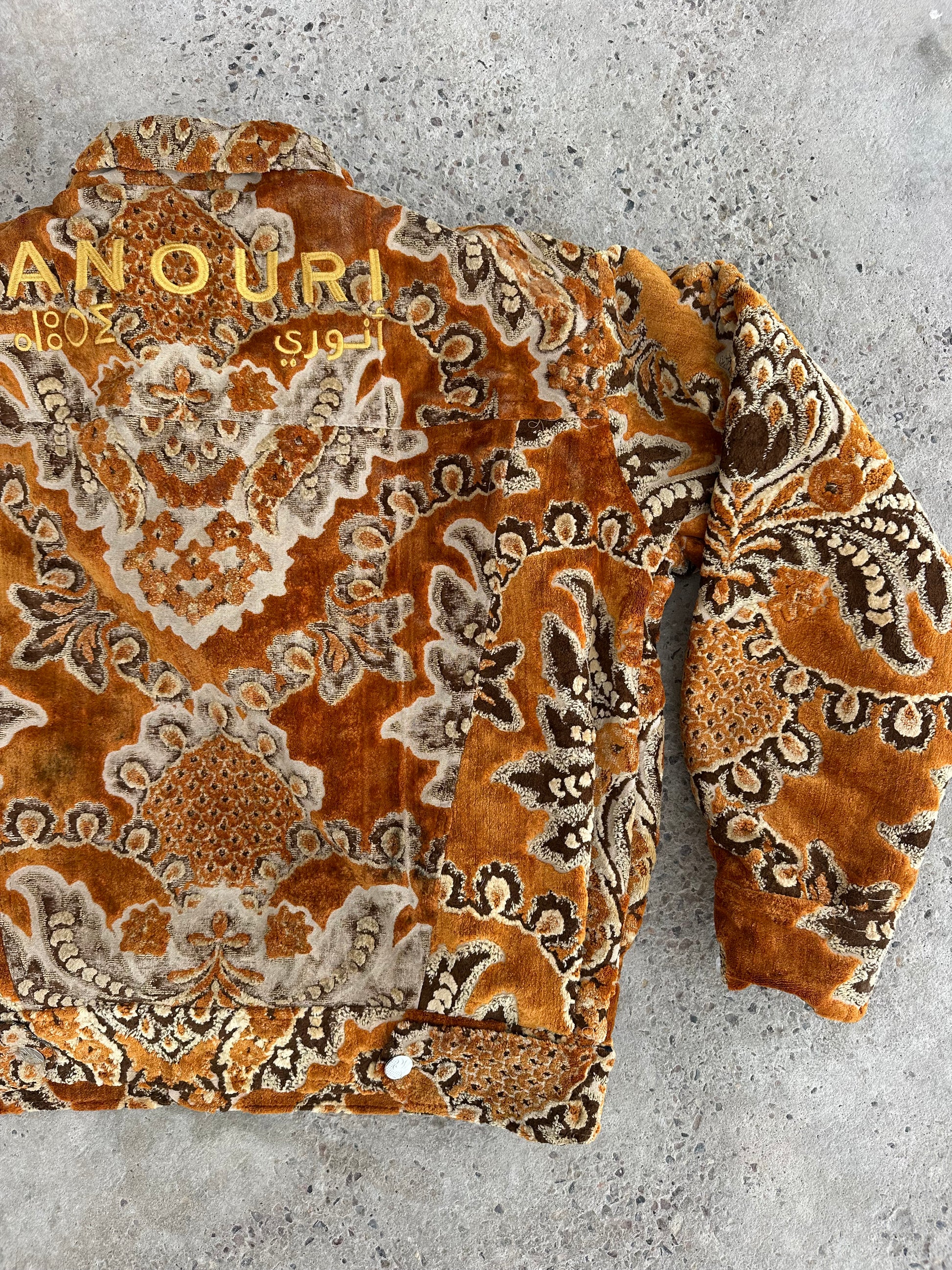 Moroccan hand made Orange carpet Jacket UNISEX