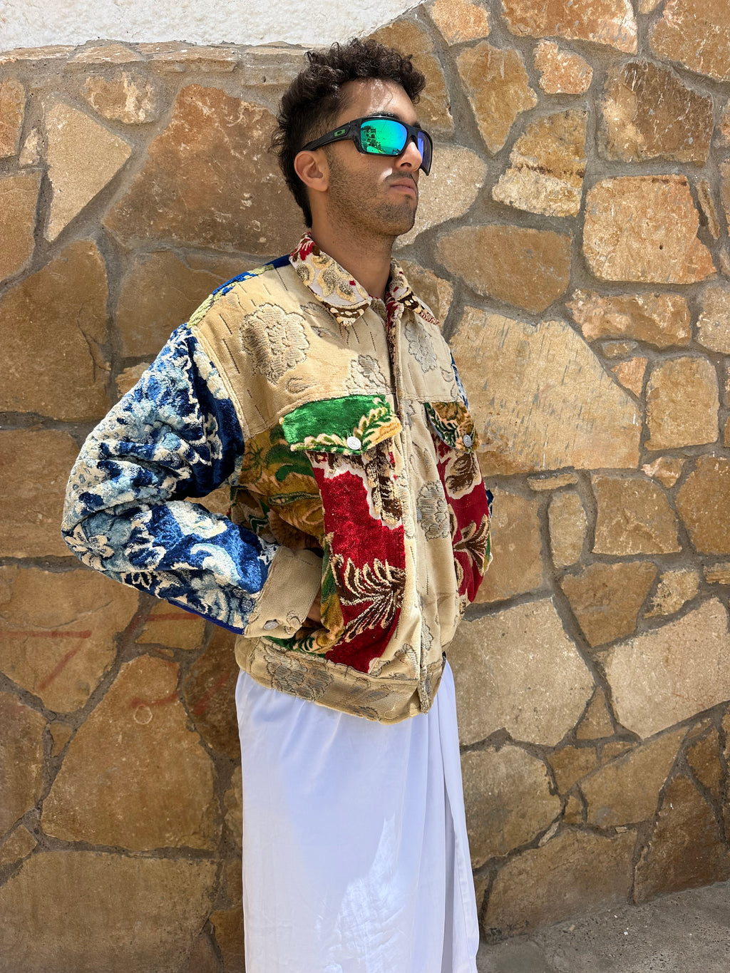 Moroccan hand made Patchwork with unique design carpet Jacket UNISEX