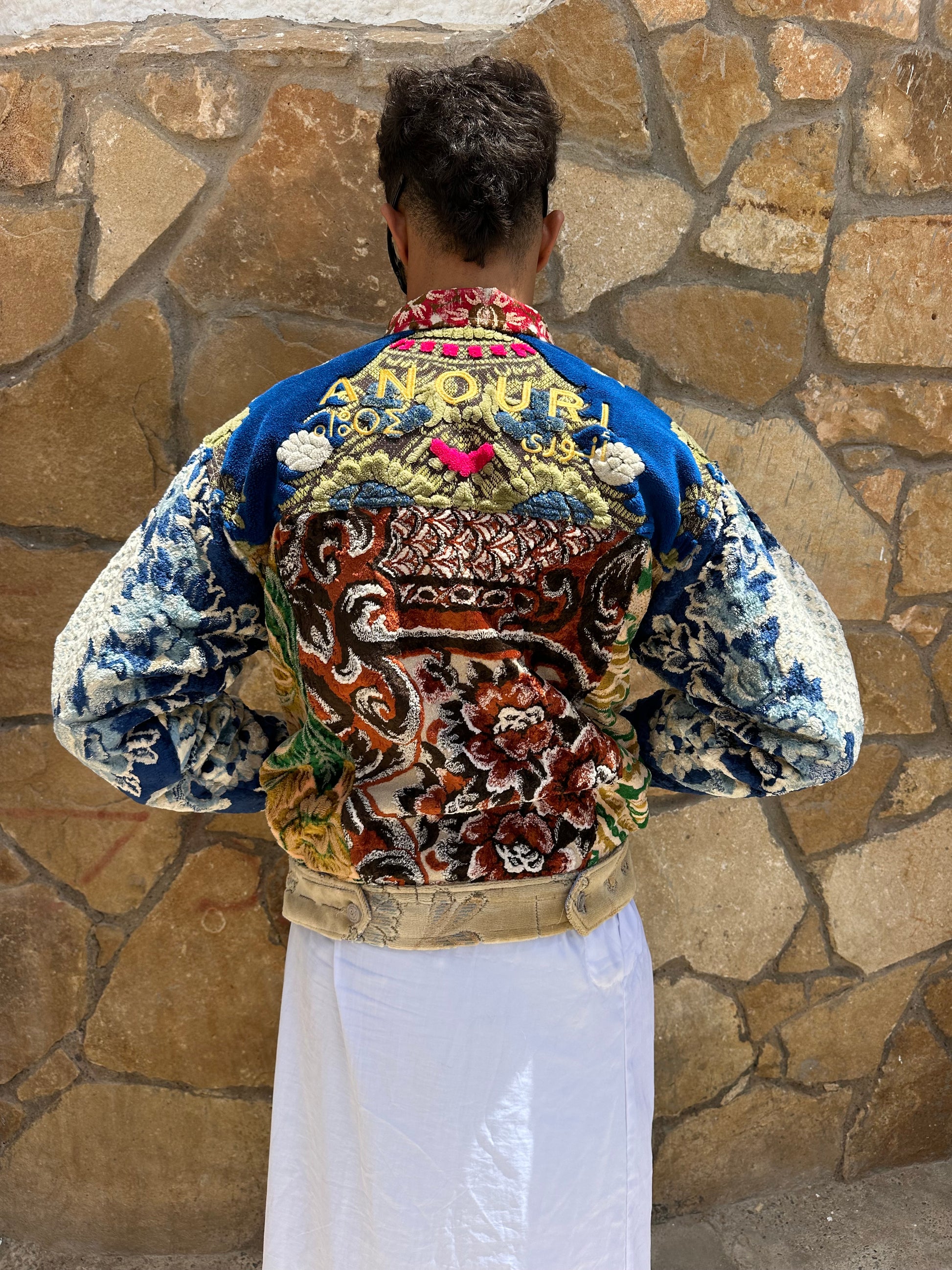 Moroccan hand made Patchwork with unique design carpet Jacket UNISEX