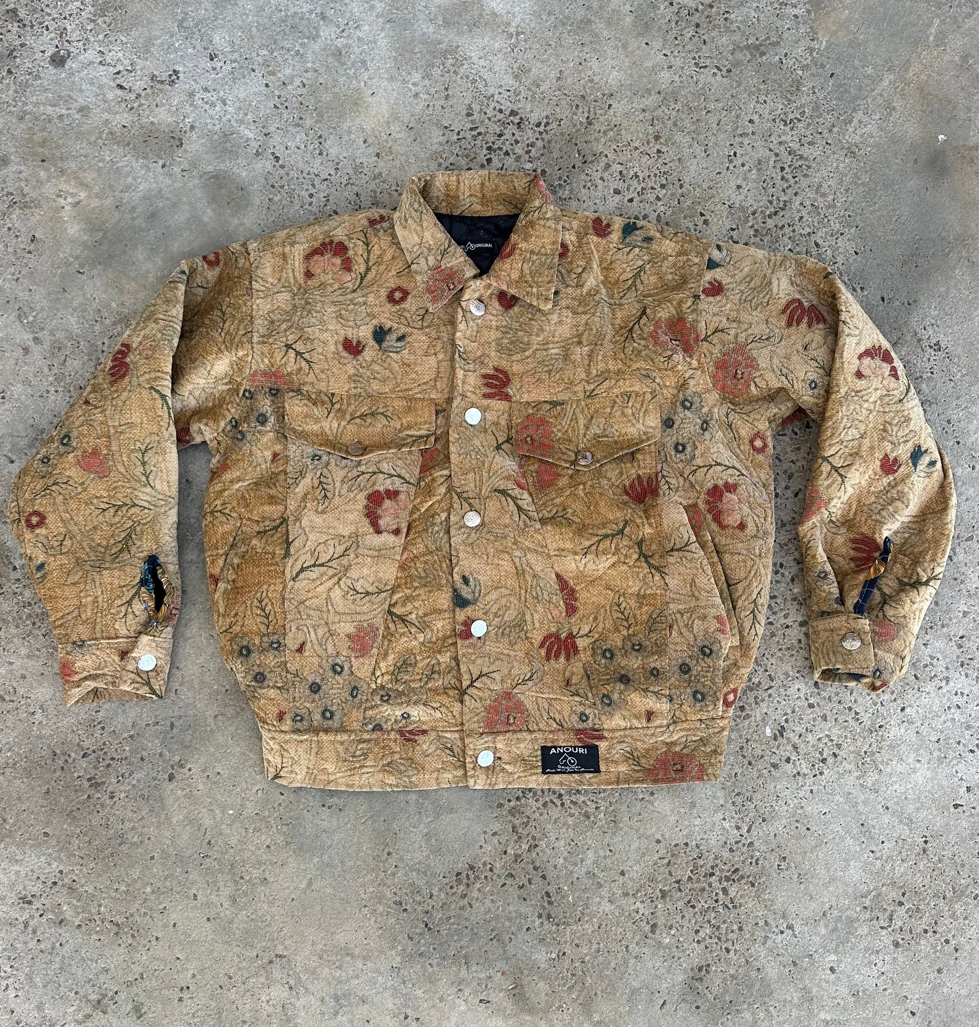 Moroccan hand made beige  with unique design carpet Jacket UNISEX
