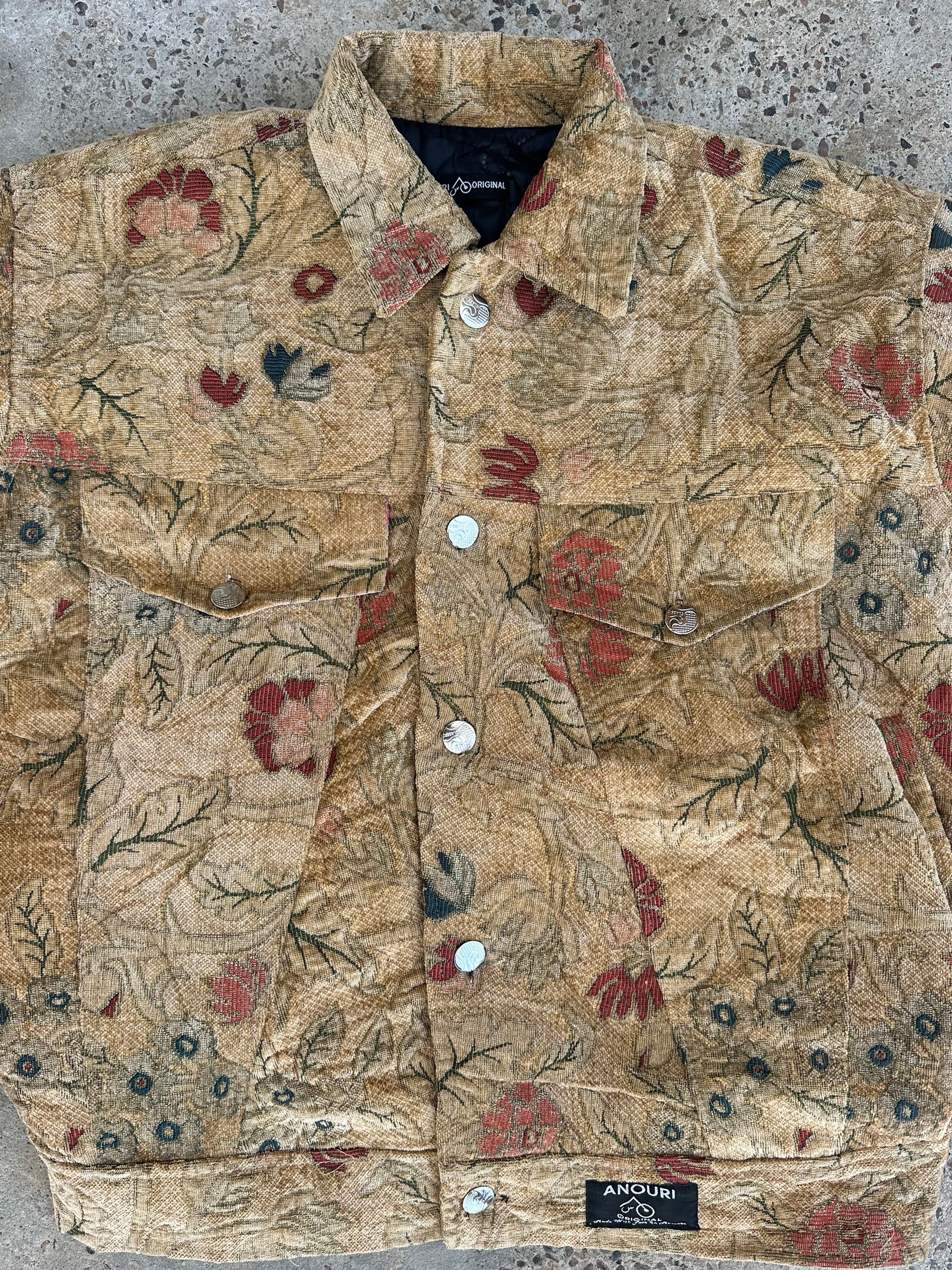 Moroccan hand made beige  with unique design carpet Jacket UNISEX