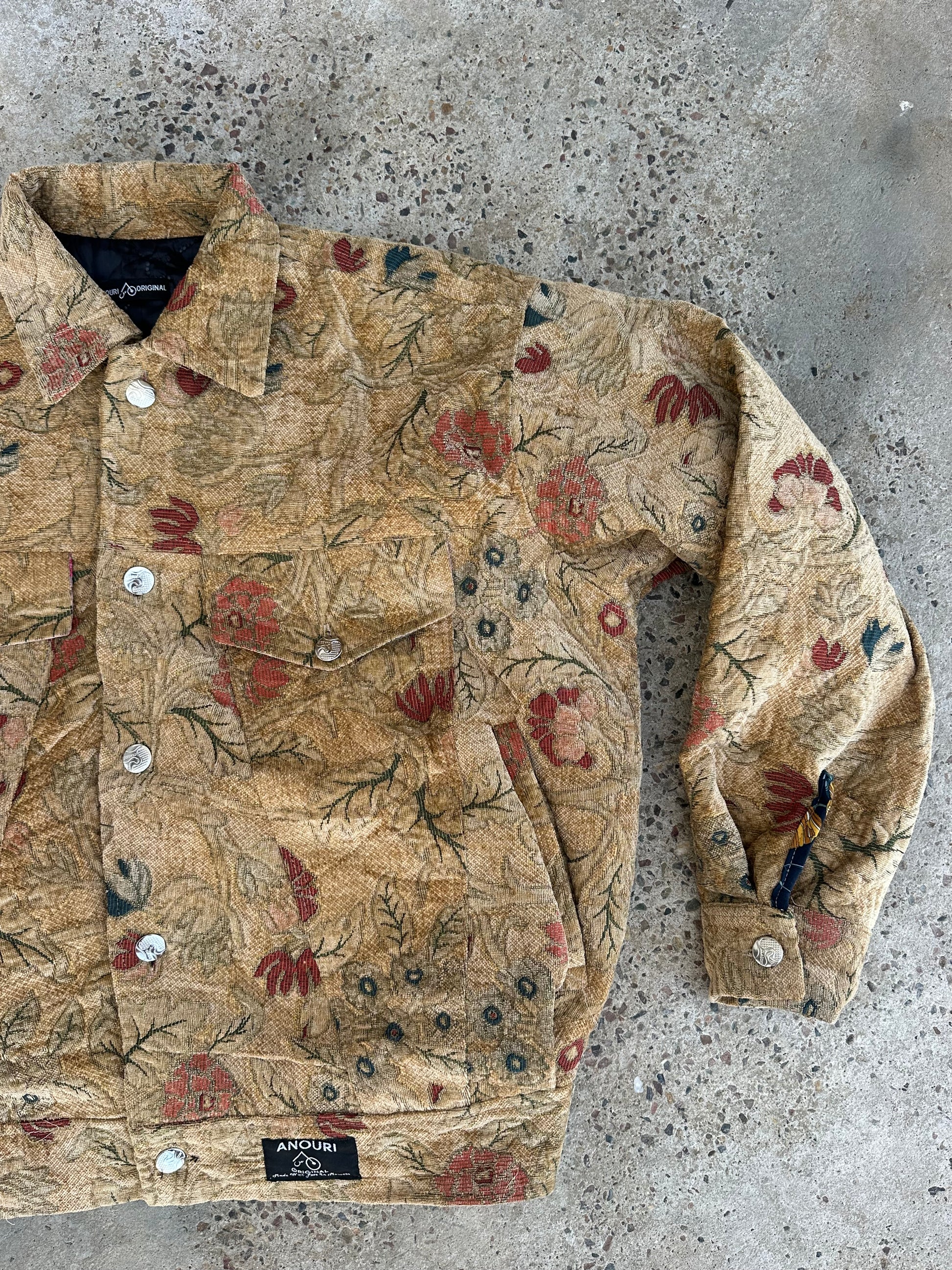 Moroccan hand made beige  with unique design carpet Jacket UNISEX