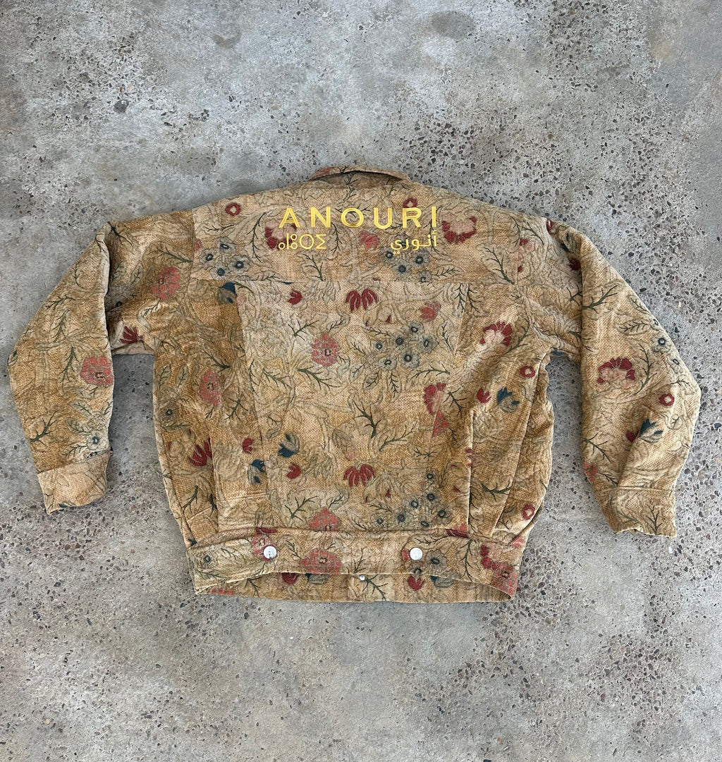Moroccan hand made beige  with unique design carpet Jacket UNISEX