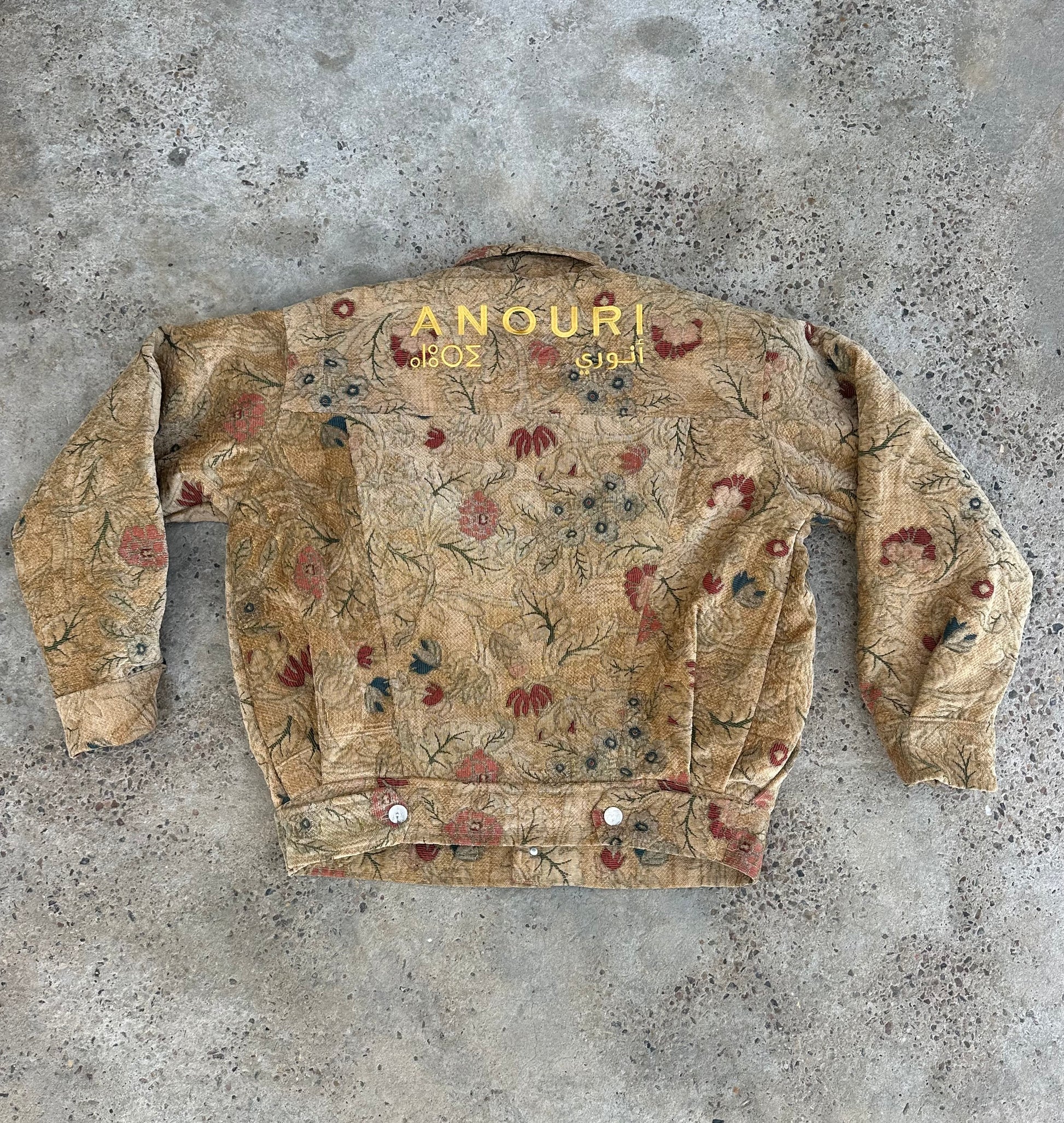Moroccan hand made beige  with unique design carpet Jacket UNISEX