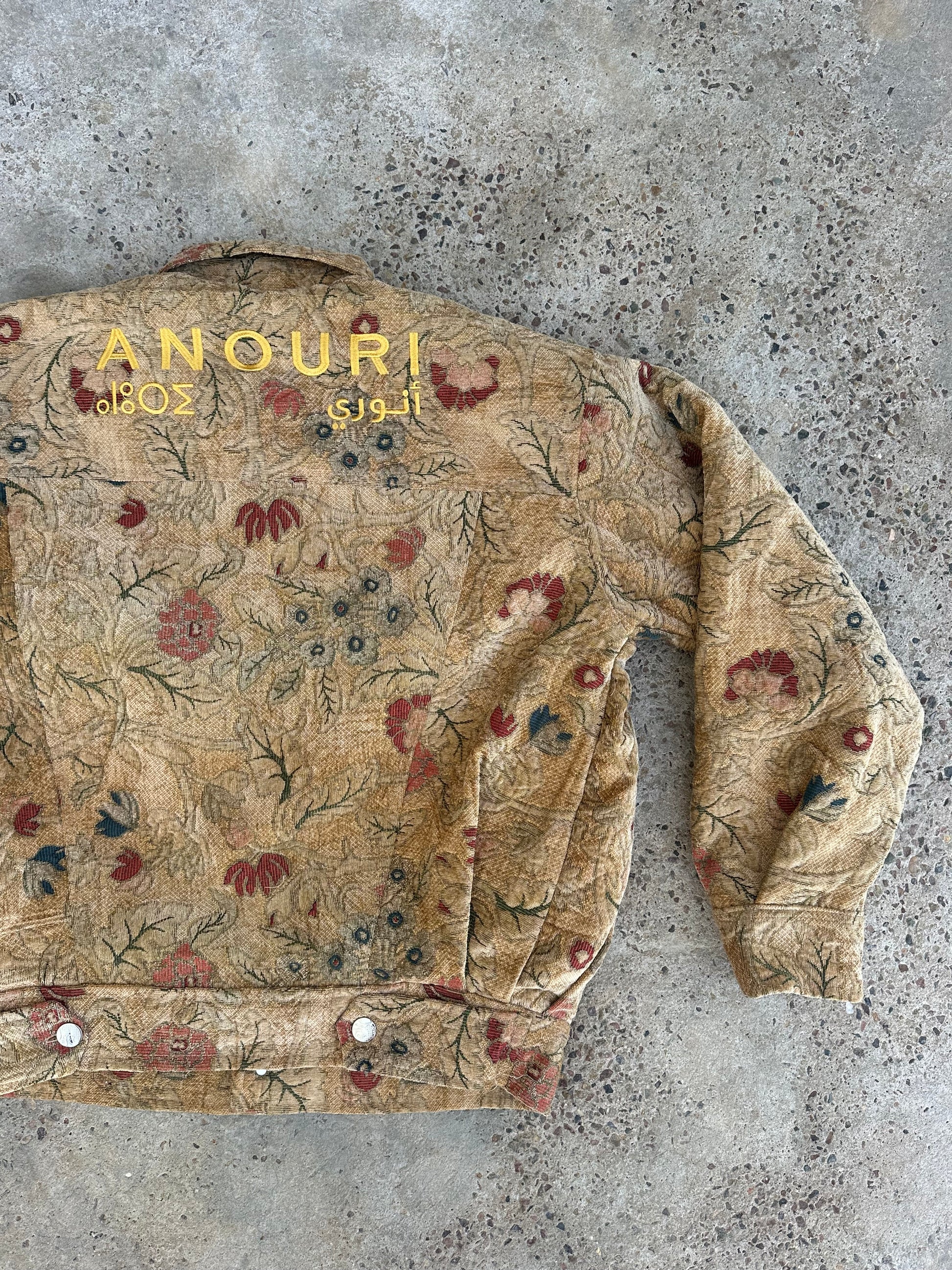 Moroccan hand made beige  with unique design carpet Jacket UNISEX