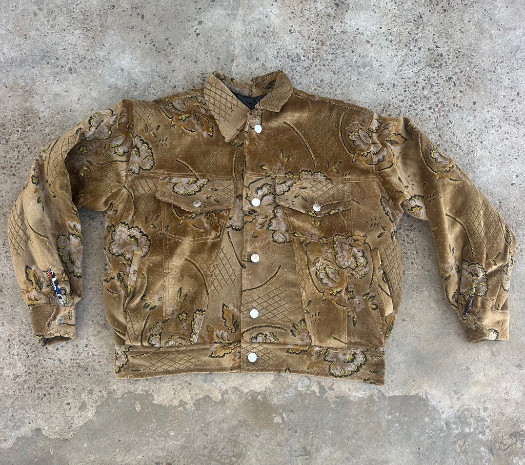 Moroccan hand made Yellow with unique design carpet Jacket UNISEX
