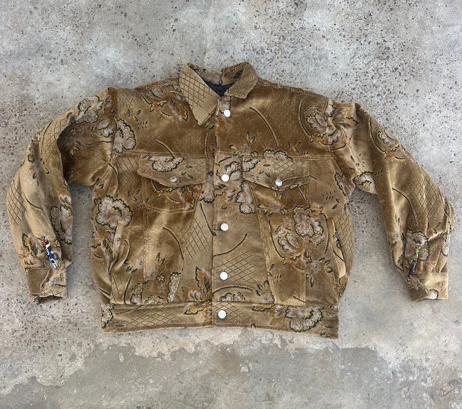 Moroccan hand made Yellow with unique design carpet Jacket UNISEX