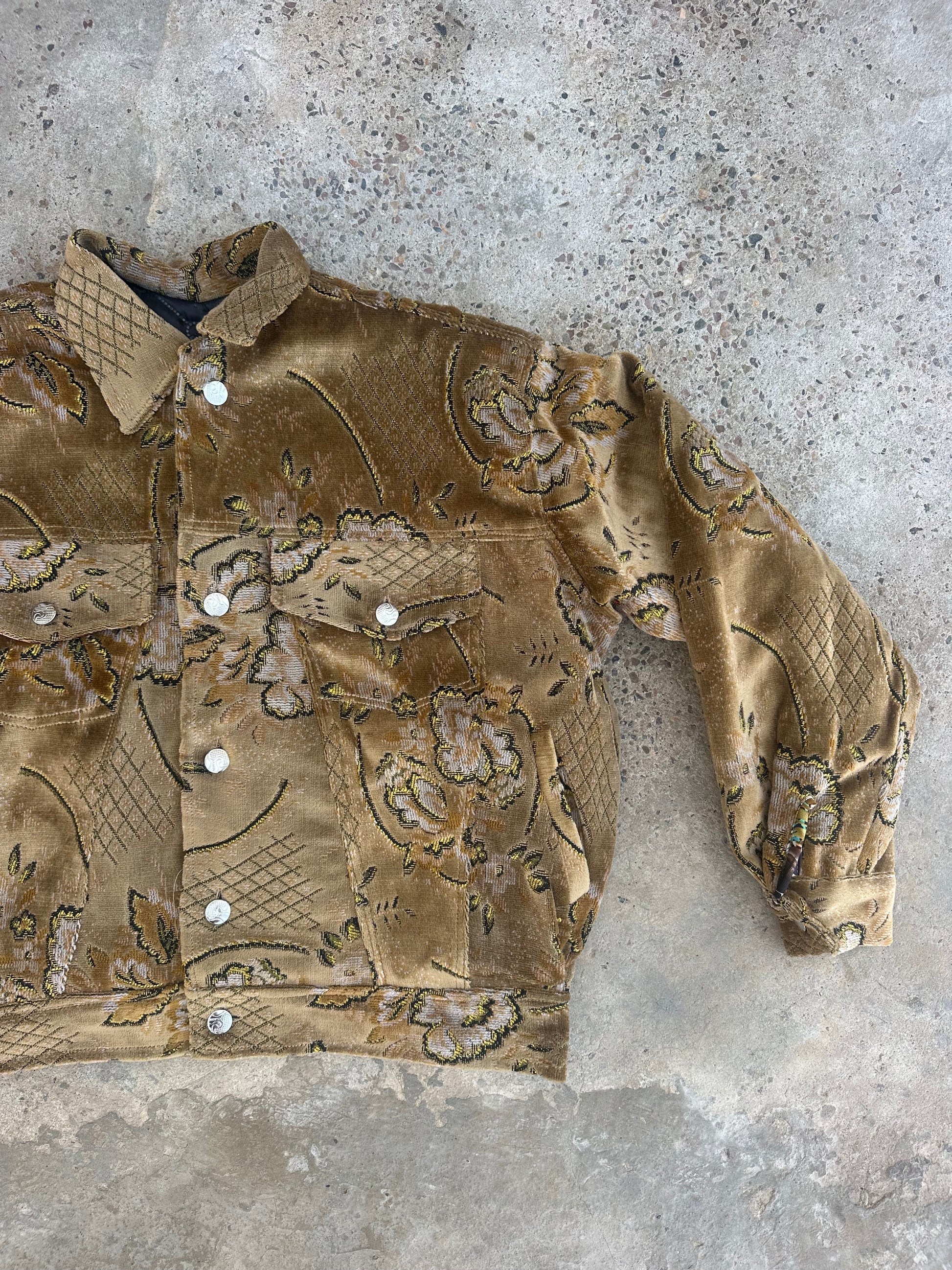 Moroccan hand made Yellow with unique design carpet Jacket UNISEX