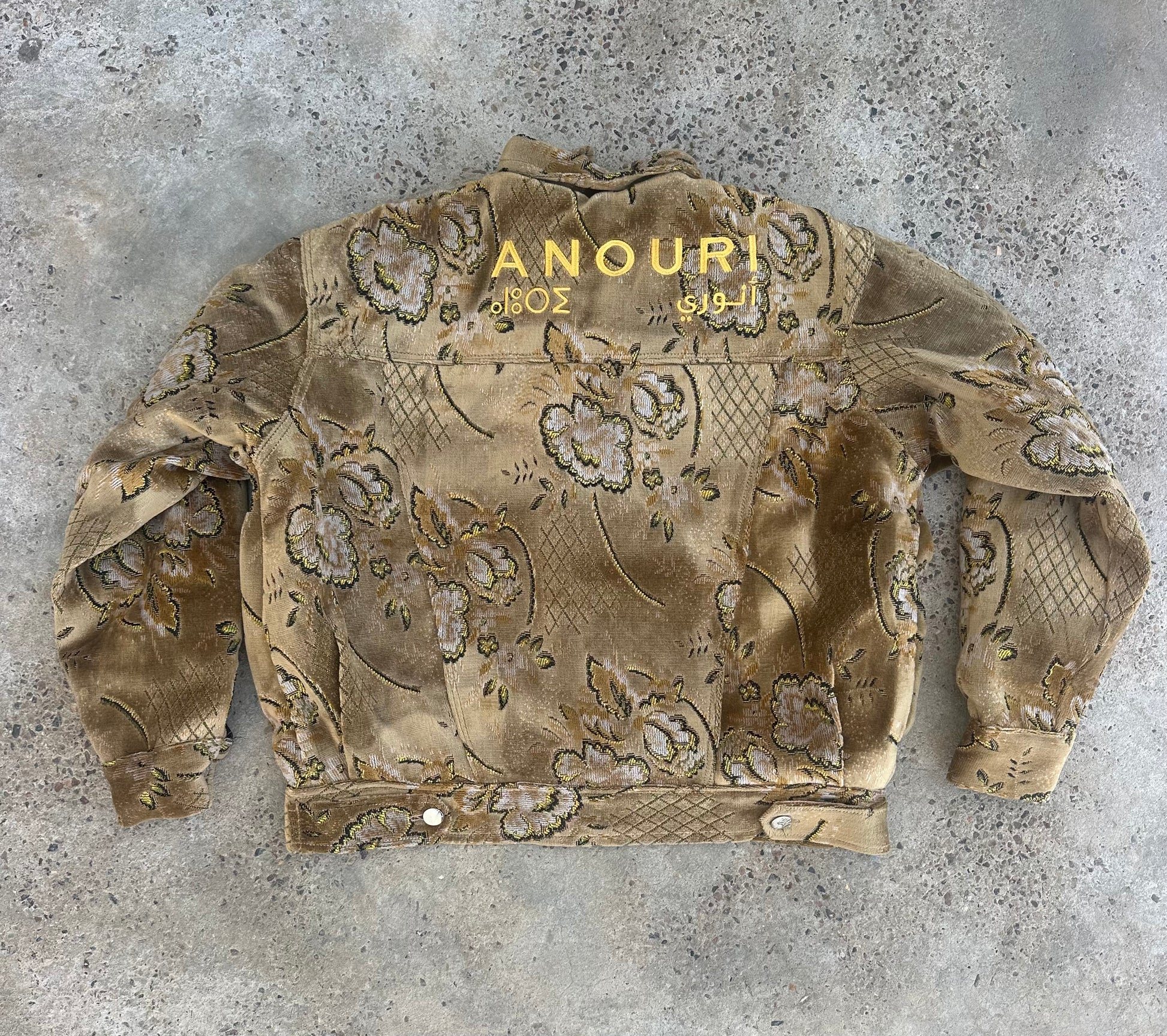 Moroccan hand made Yellow with unique design carpet Jacket UNISEX