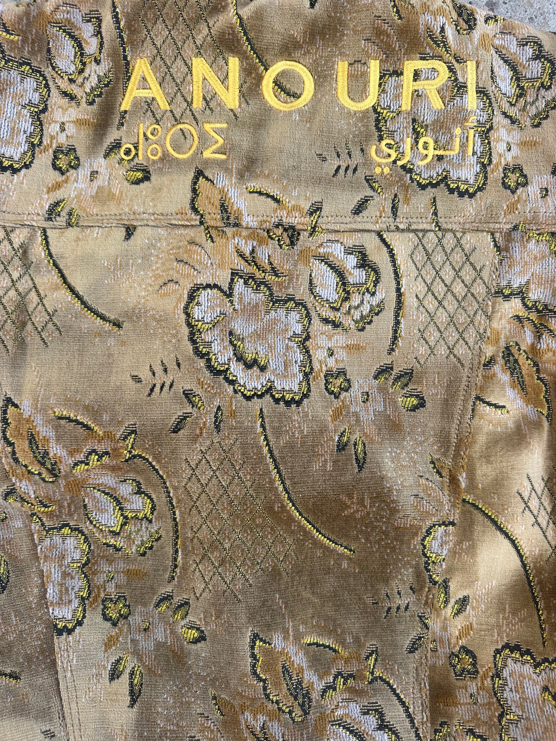 Moroccan hand made Yellow with unique design carpet Jacket UNISEX