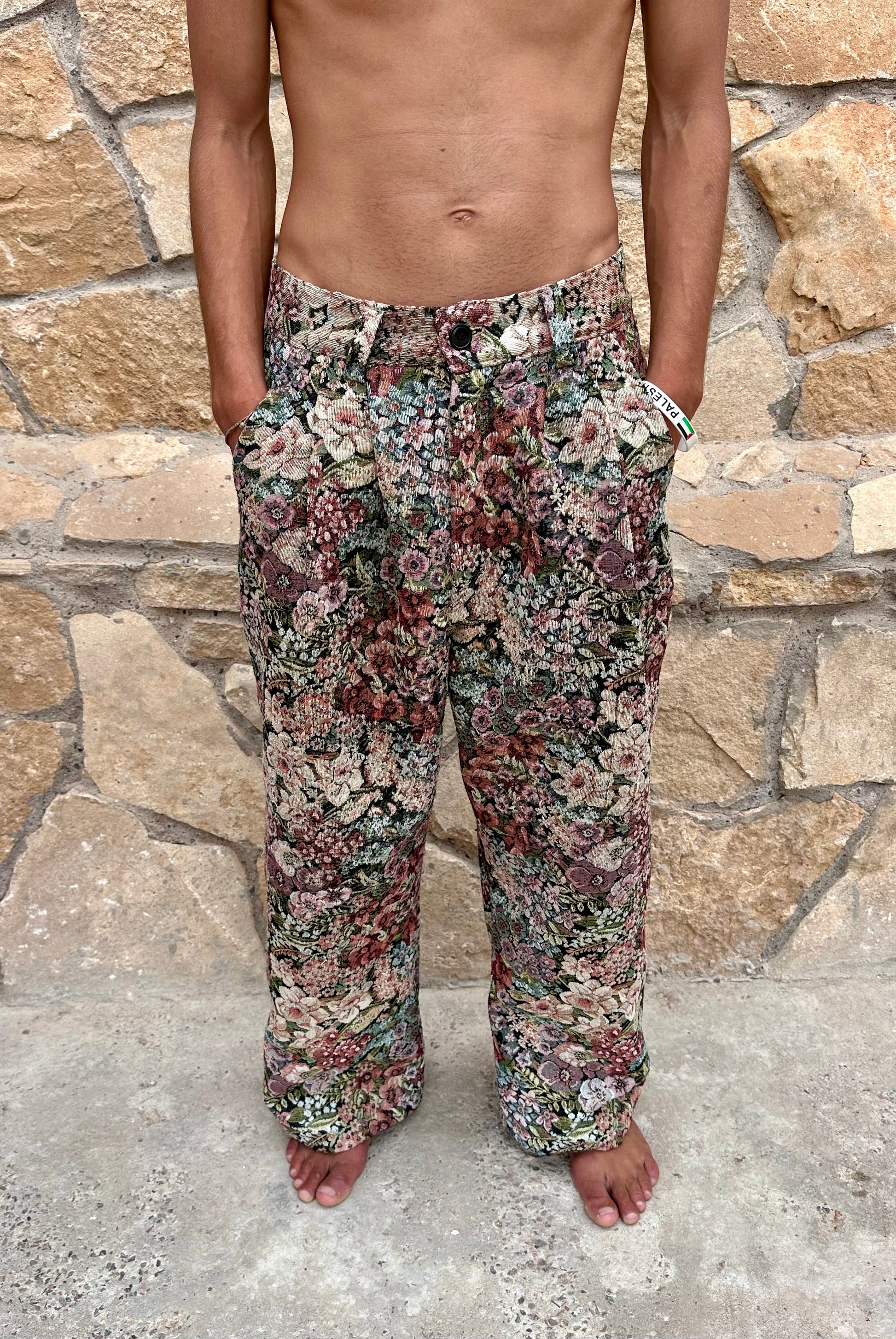 Anouris Original PANT with wide legs Floral print “Carpet” UNISEX