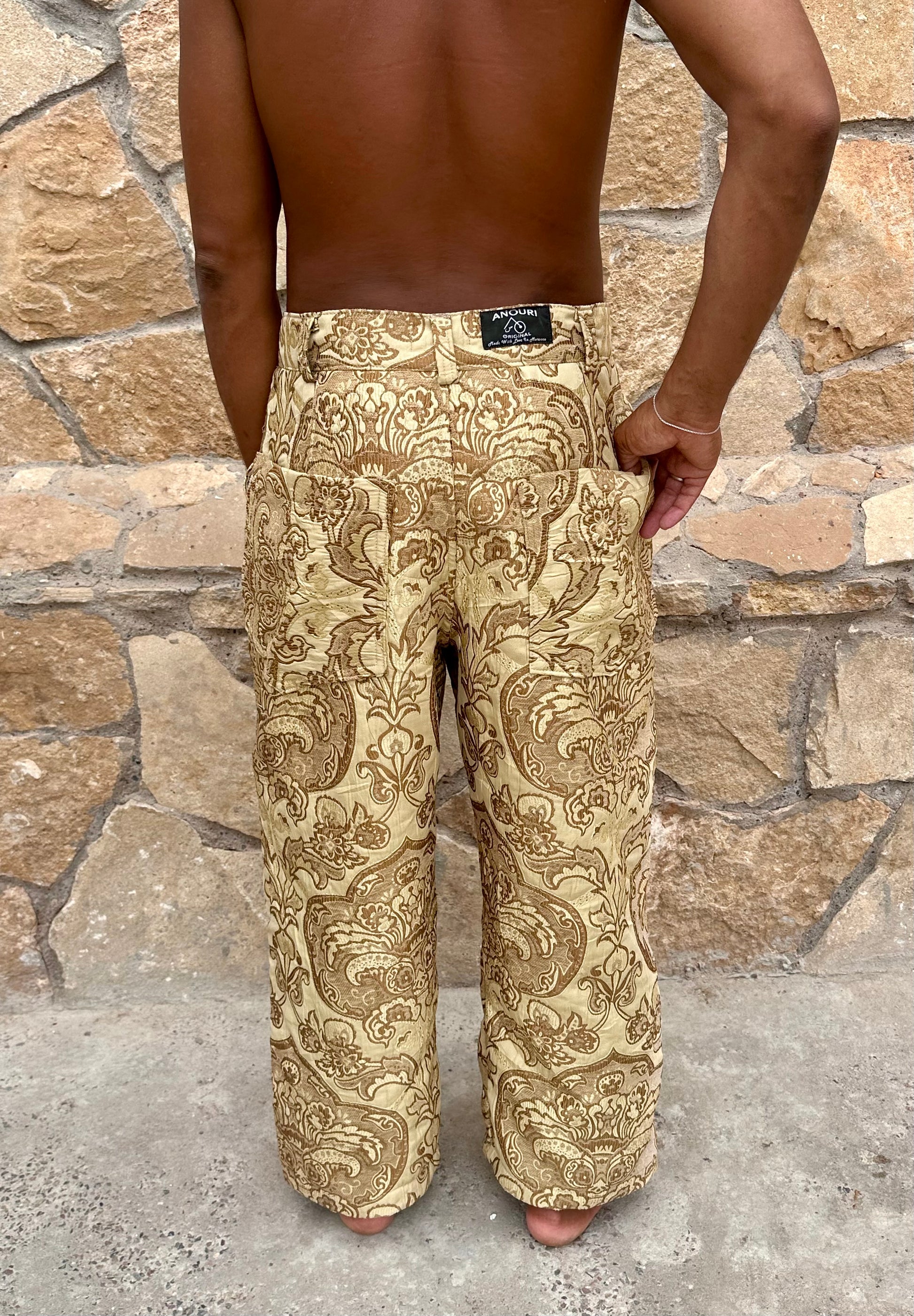 Anouris Original PANT with wide legs yellow print “Carpet” UNISEX