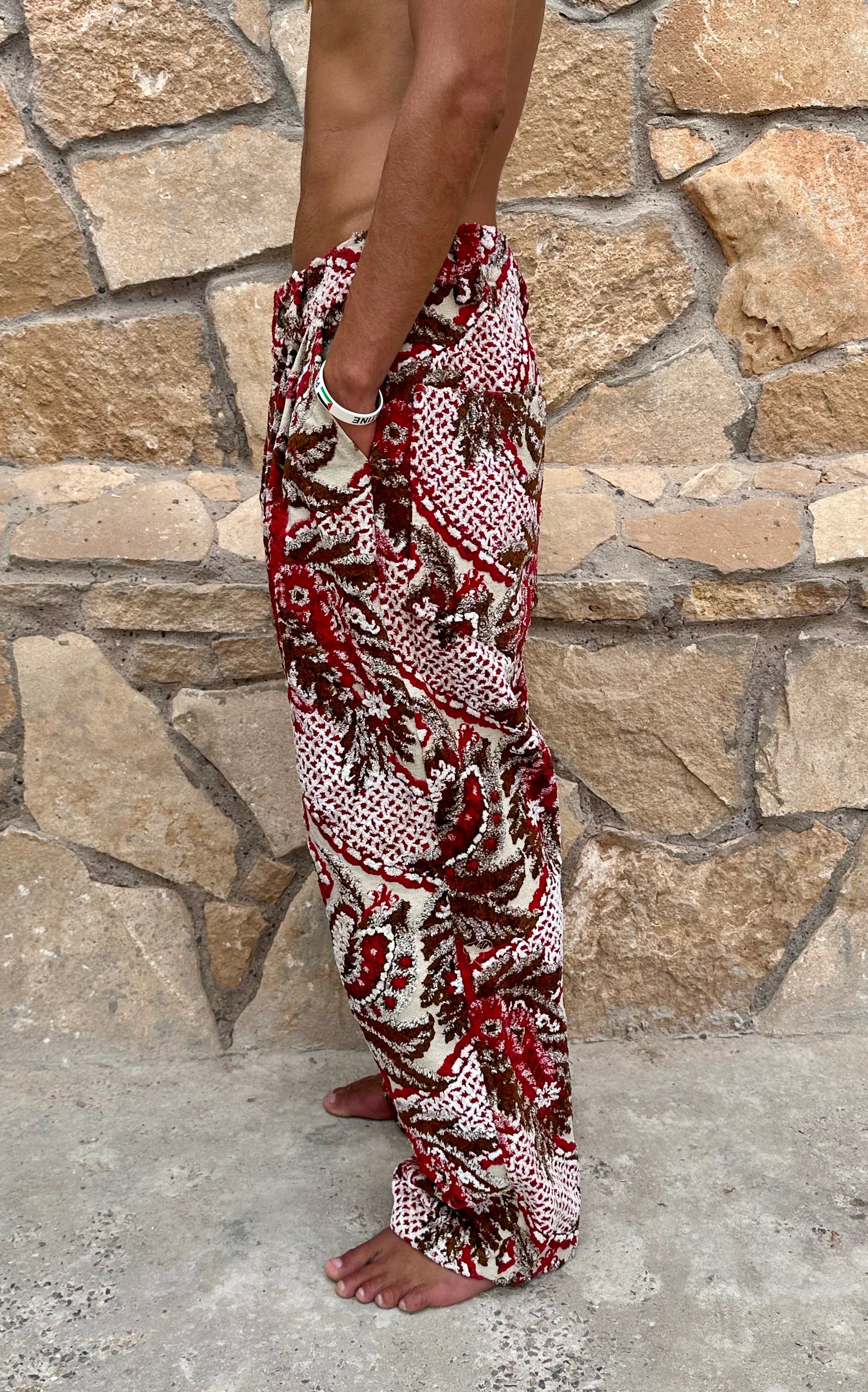 Anouris Original PANT with wide legs Red print “Carpet” UNISEX