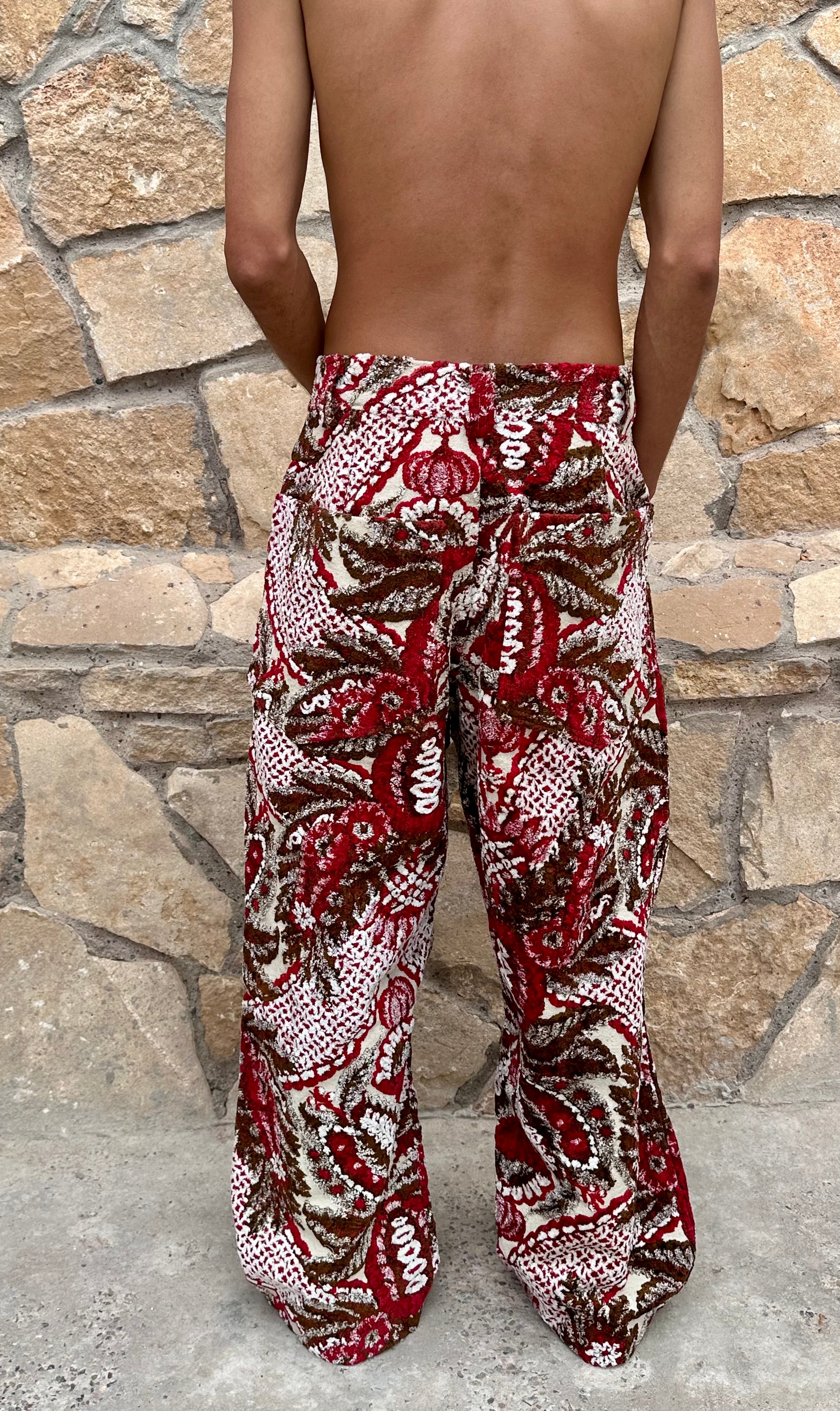 Anouris Original PANT with wide legs Red print “Carpet” UNISEX