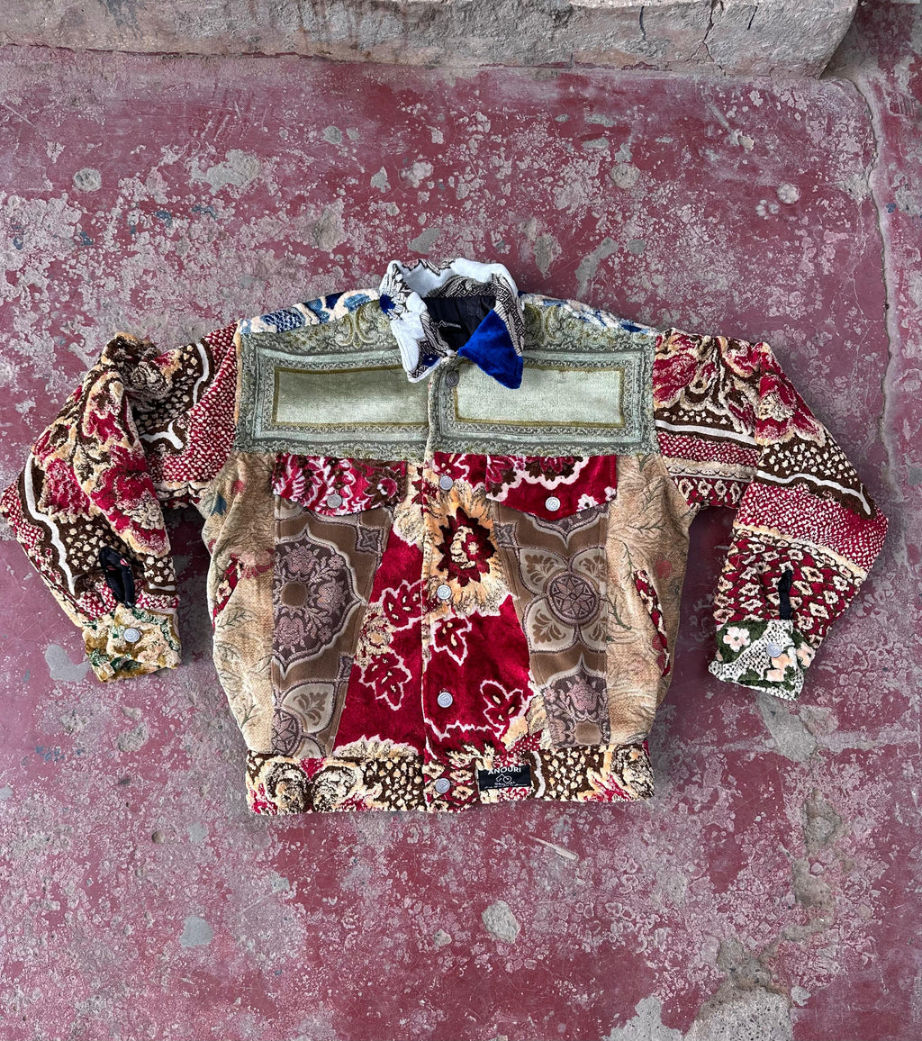 Moroccan hand made patchwork with unique design carpet Jacket UNISEX
