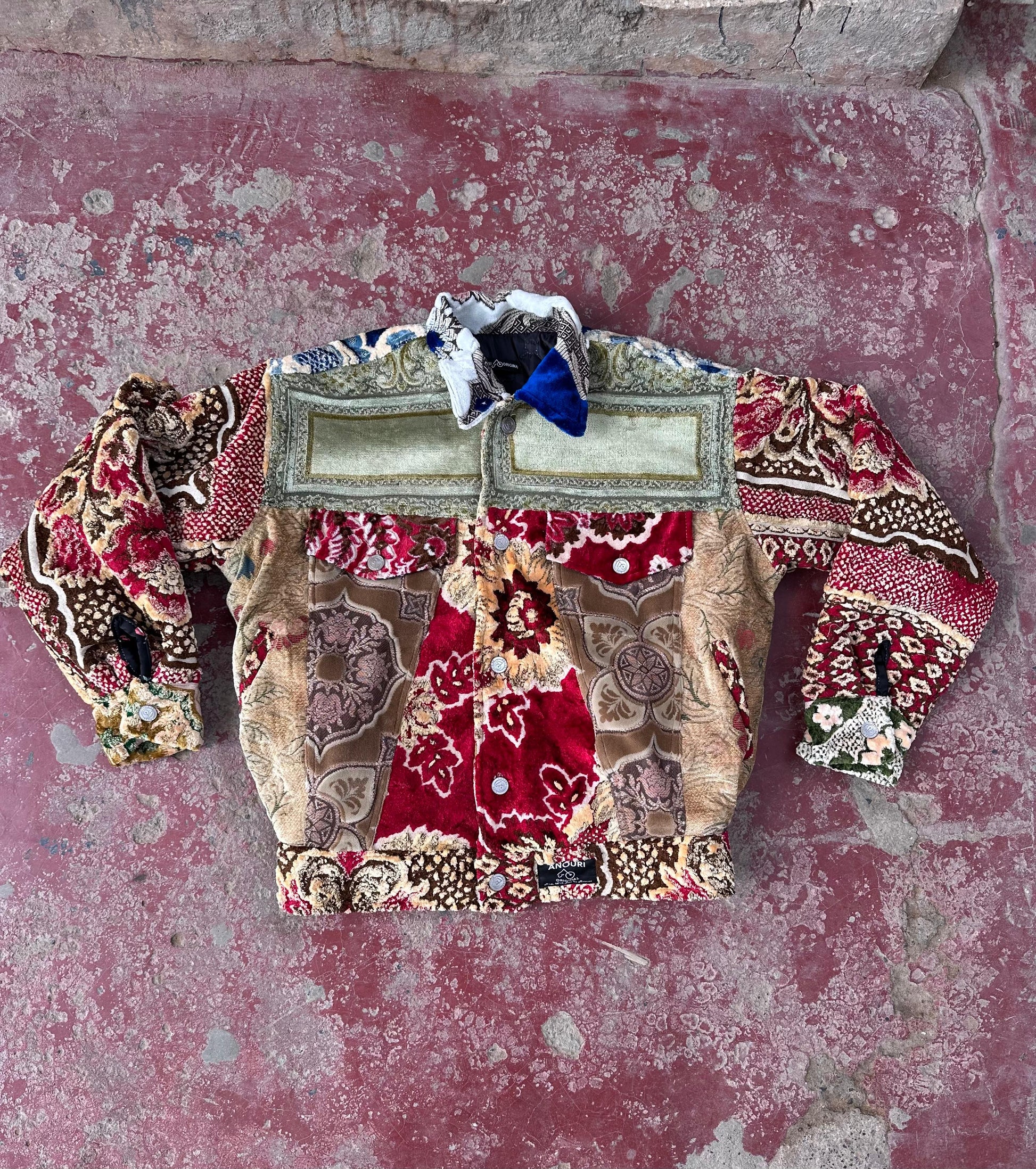 Moroccan hand made patchwork with unique design carpet Jacket UNISEX