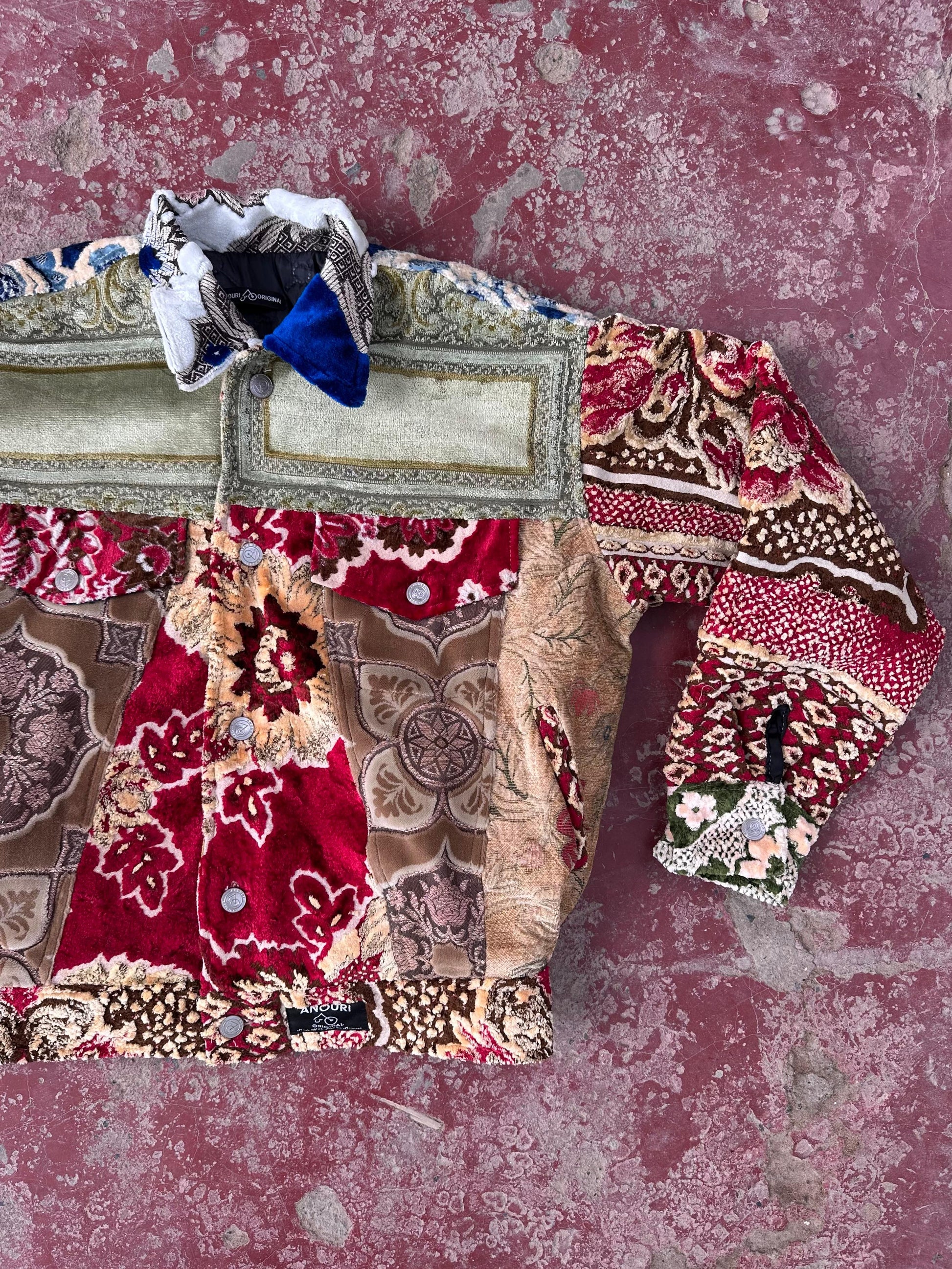 Moroccan hand made patchwork with unique design carpet Jacket UNISEX