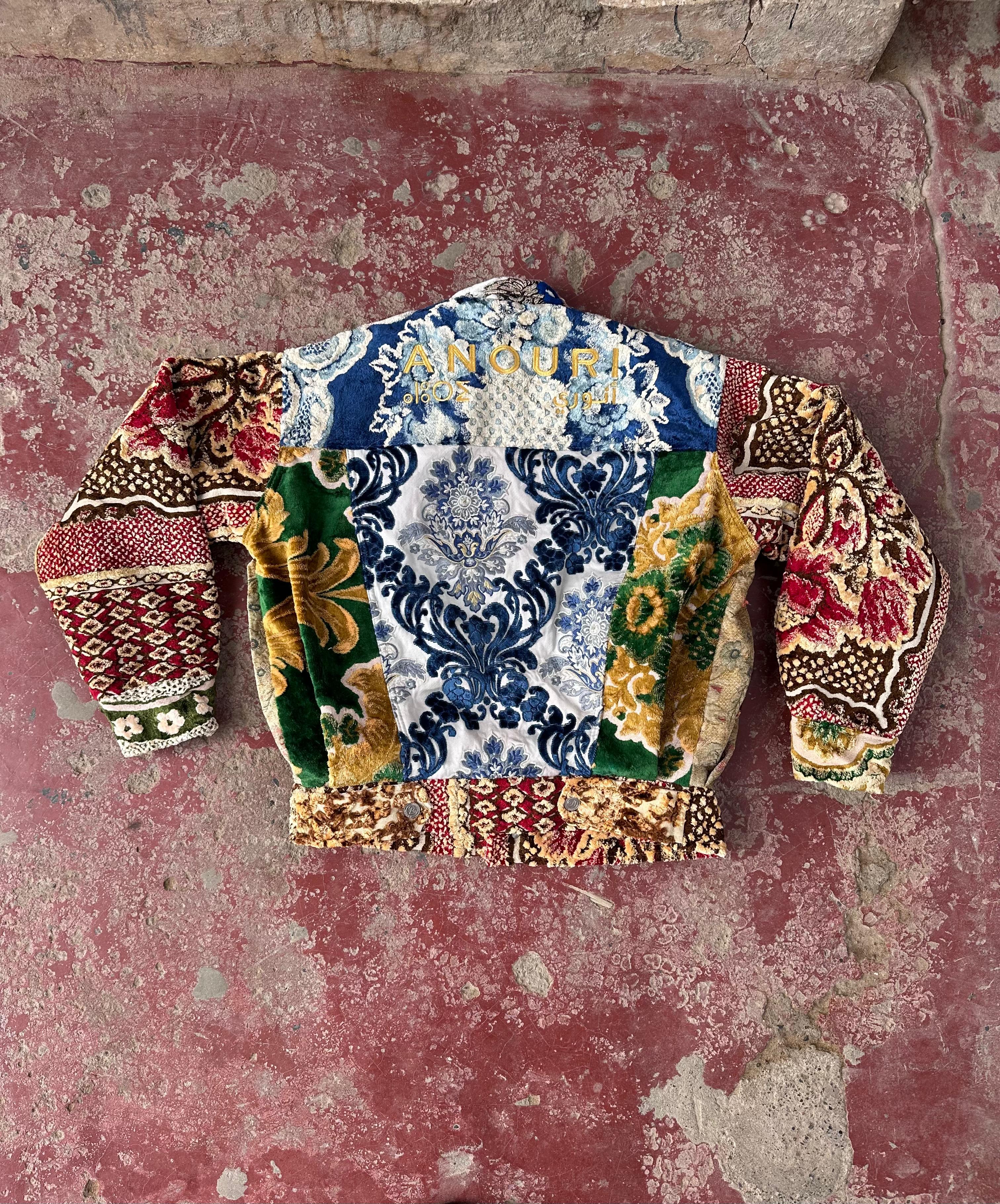 Moroccan hand made patchwork with unique design carpet Jacket UNISEX