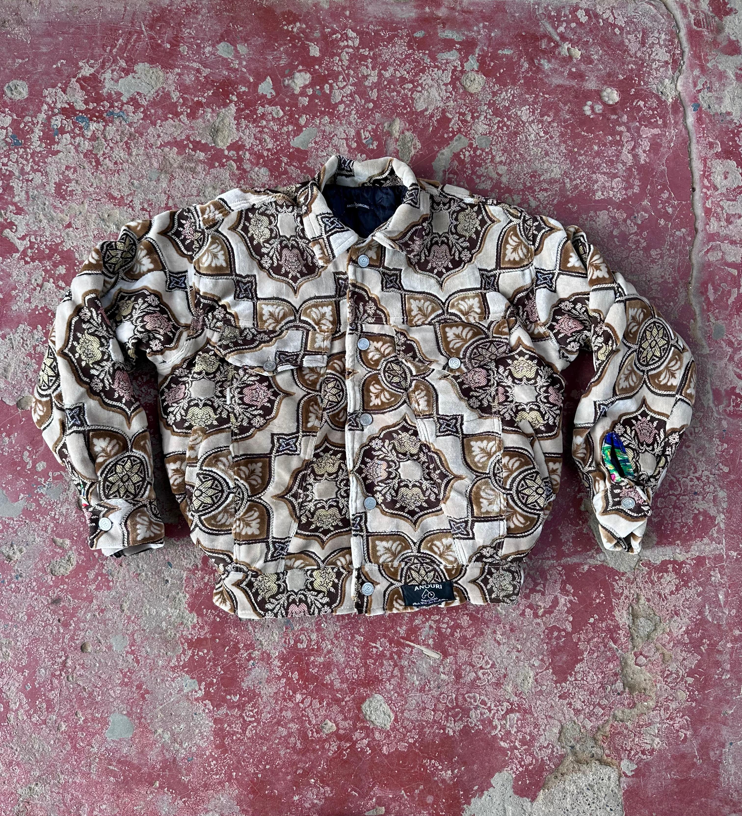Moroccan hand made brown with unique design carpet Jacket UNISEX
