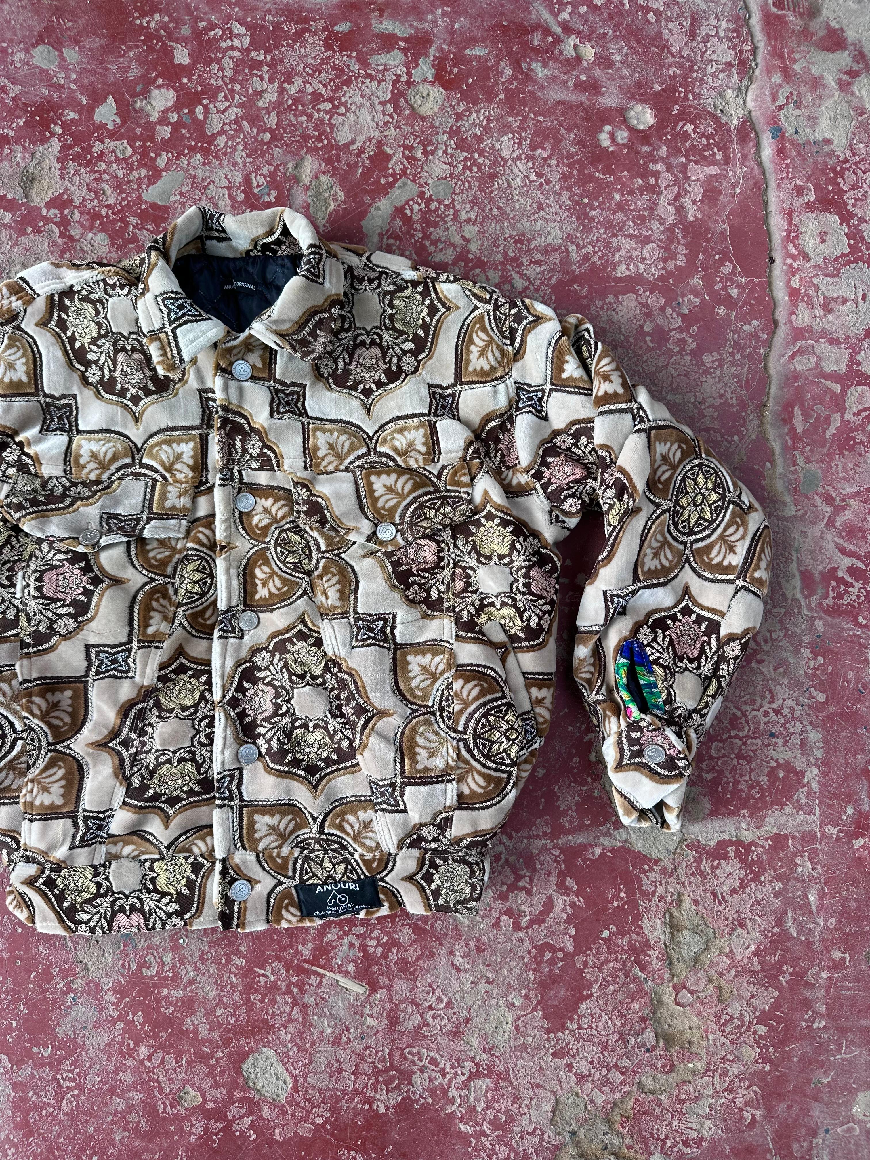 Moroccan hand made brown with unique design carpet Jacket UNISEX