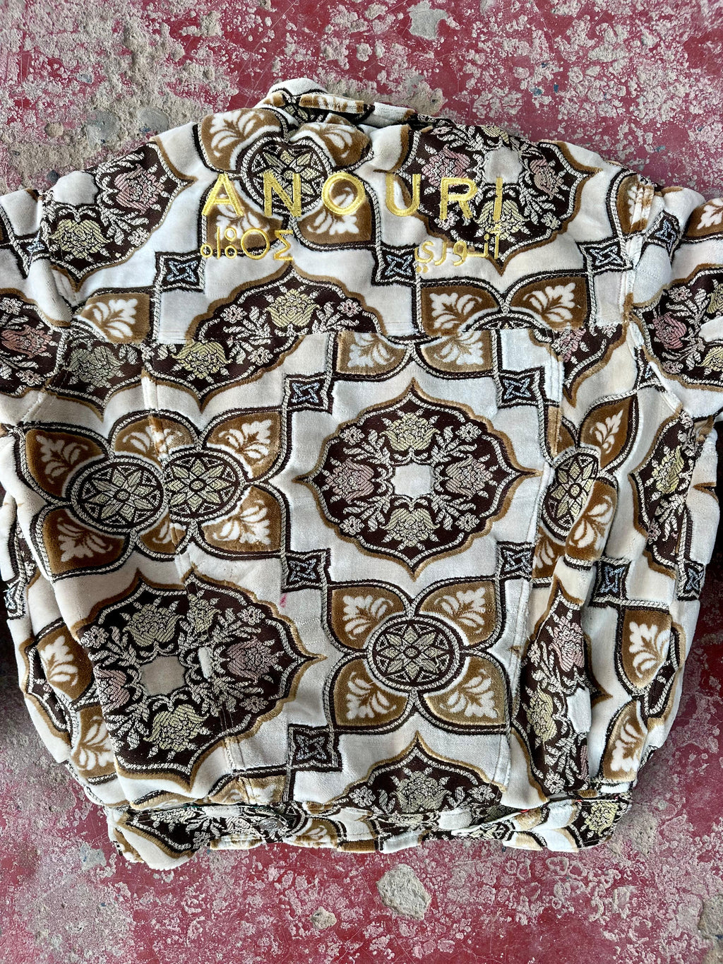 Moroccan hand made brown with unique design carpet Jacket UNISEX