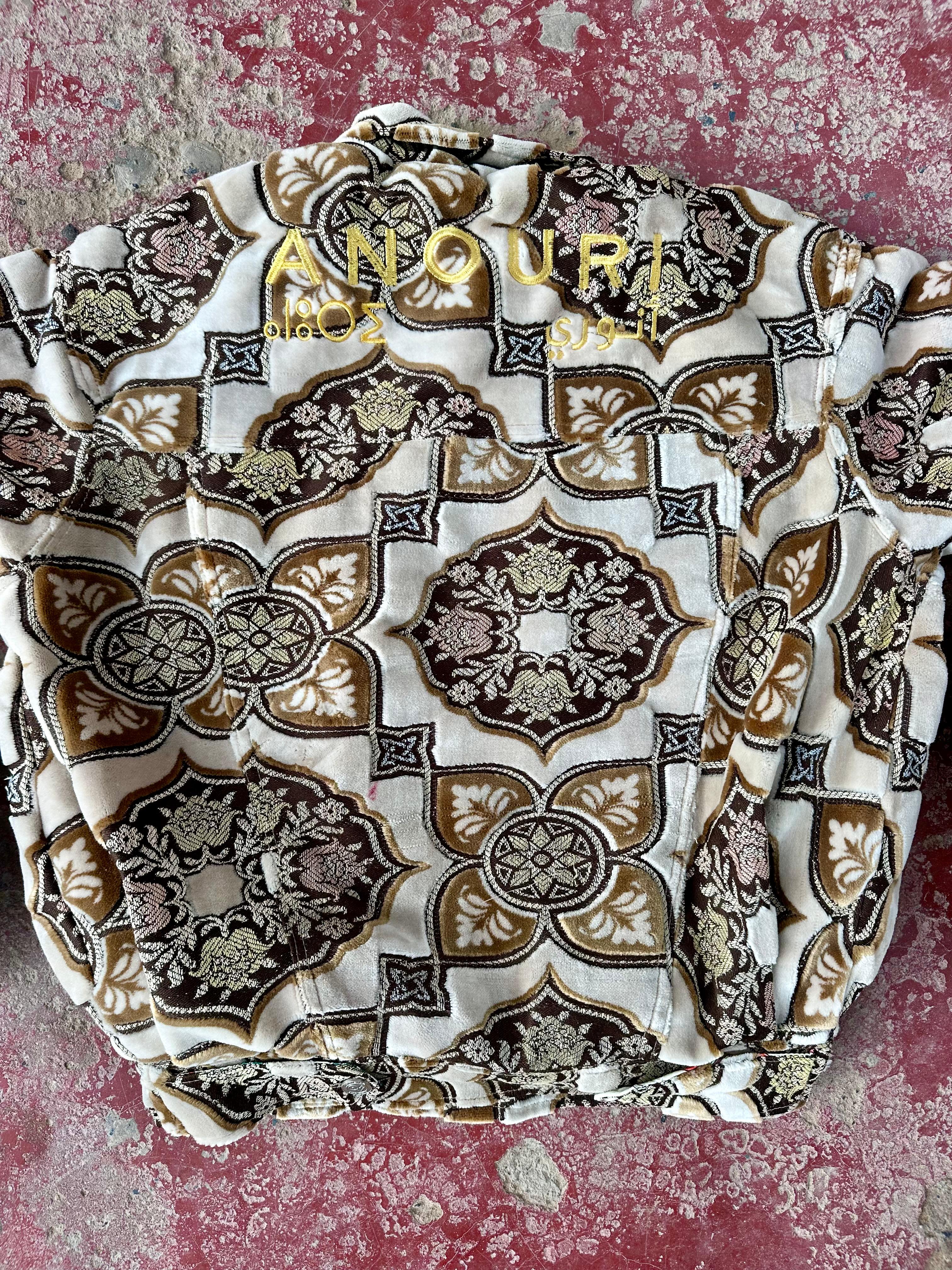 Moroccan hand made brown with unique design carpet Jacket UNISEX