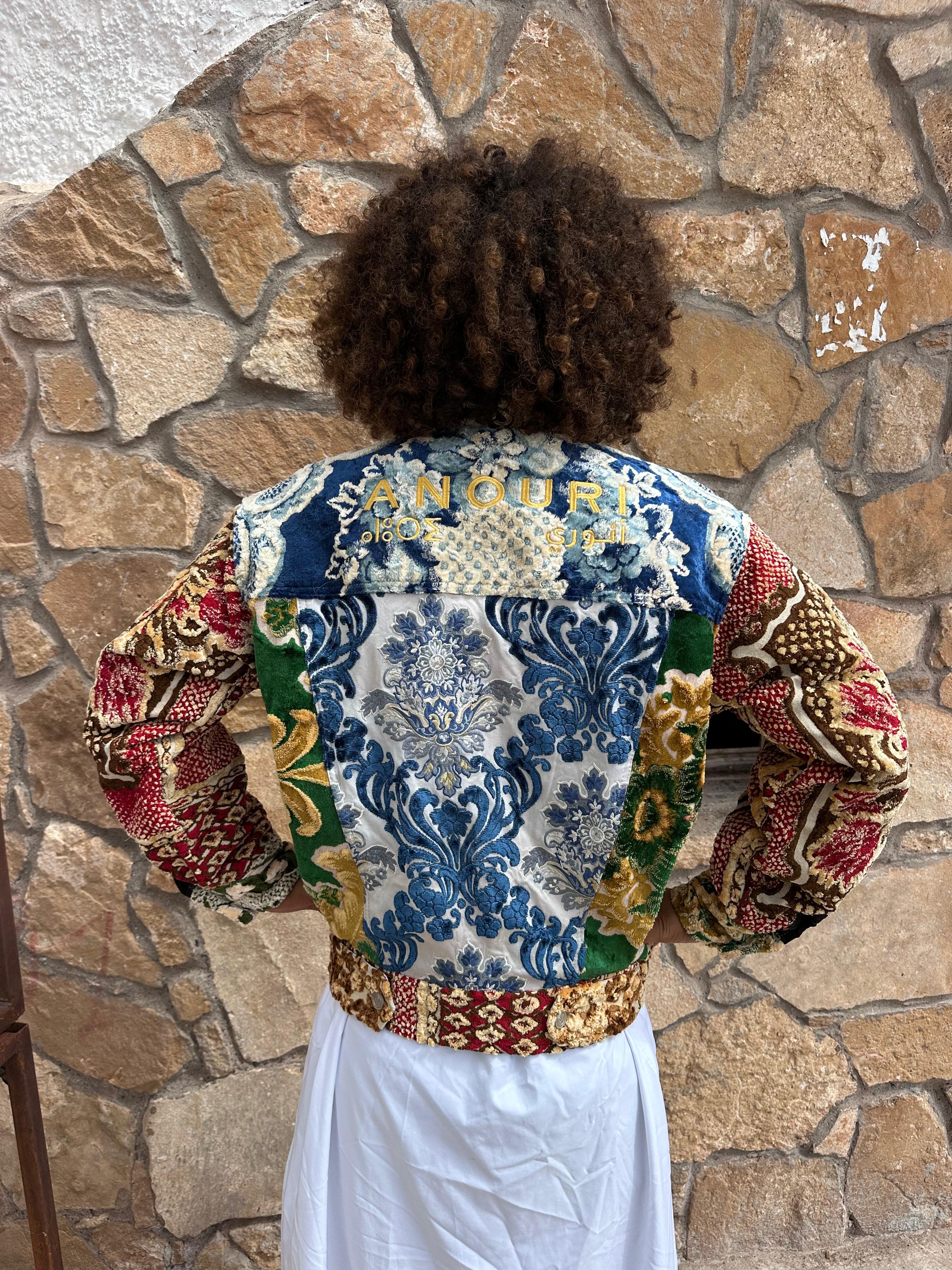 Moroccan hand made patchwork with unique design carpet Jacket UNISEX