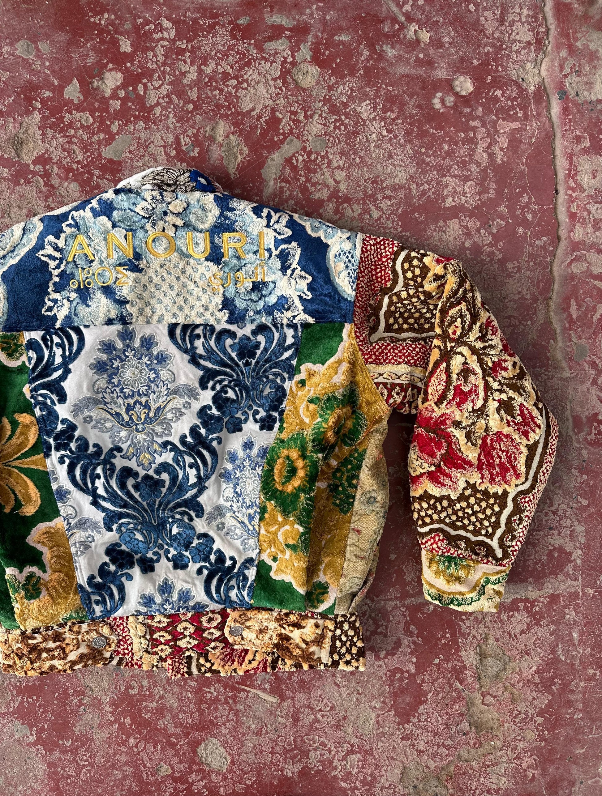 Moroccan hand made patchwork with unique design carpet Jacket UNISEX