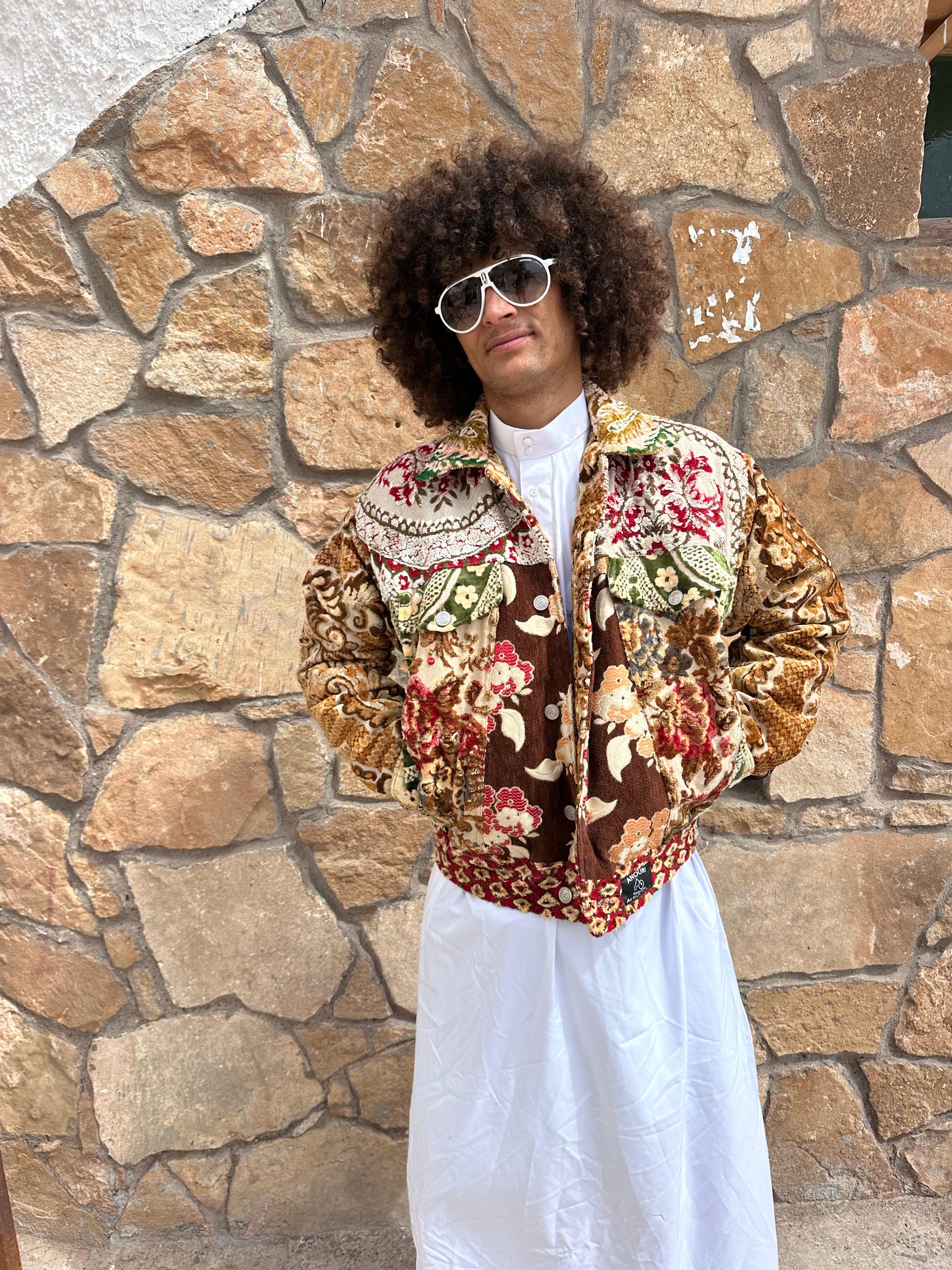Moroccan hand made patchwork 2 with unique design carpet Jacket UNISEX