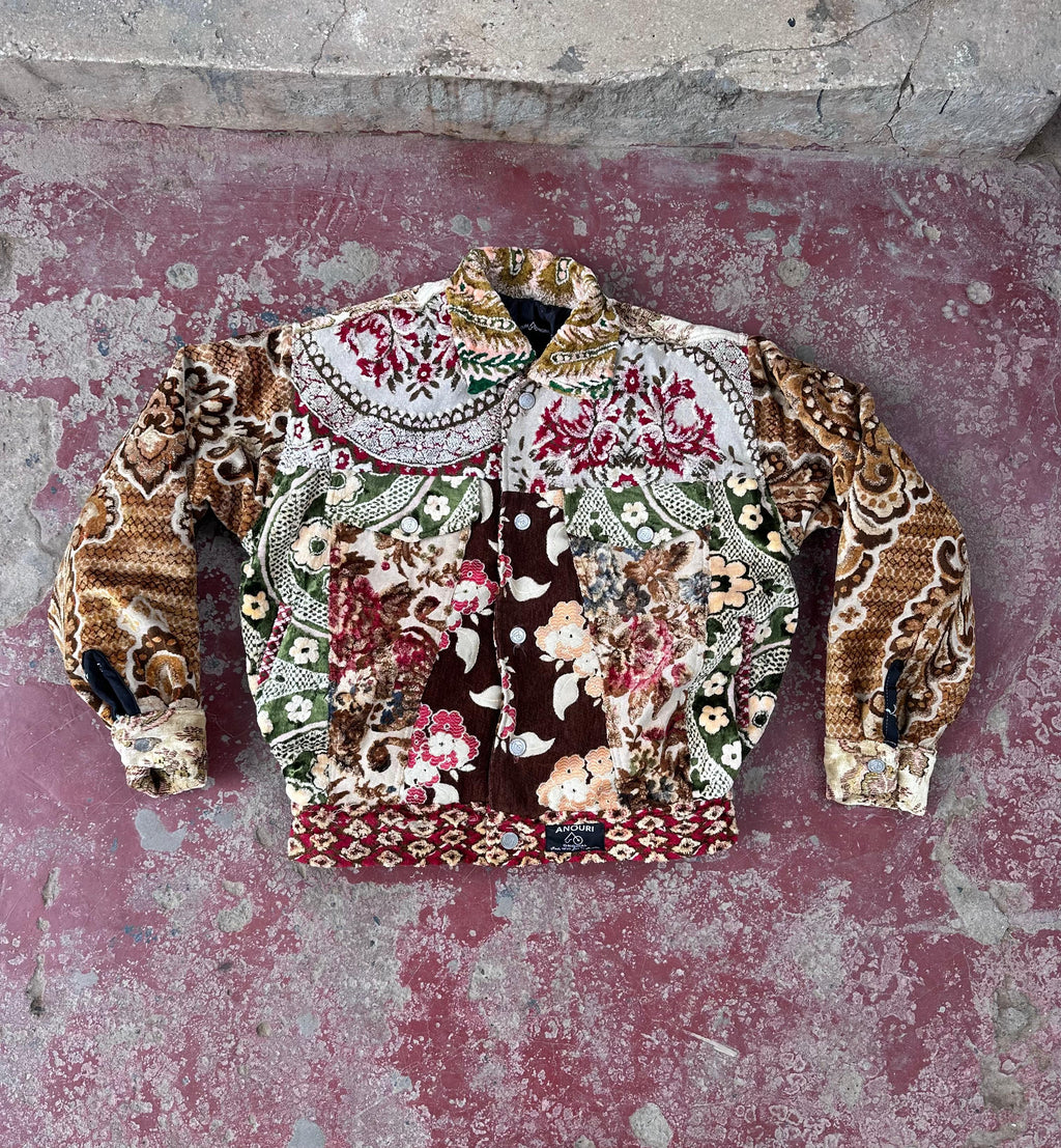 Moroccan hand made patchwork 2 with unique design carpet Jacket UNISEX