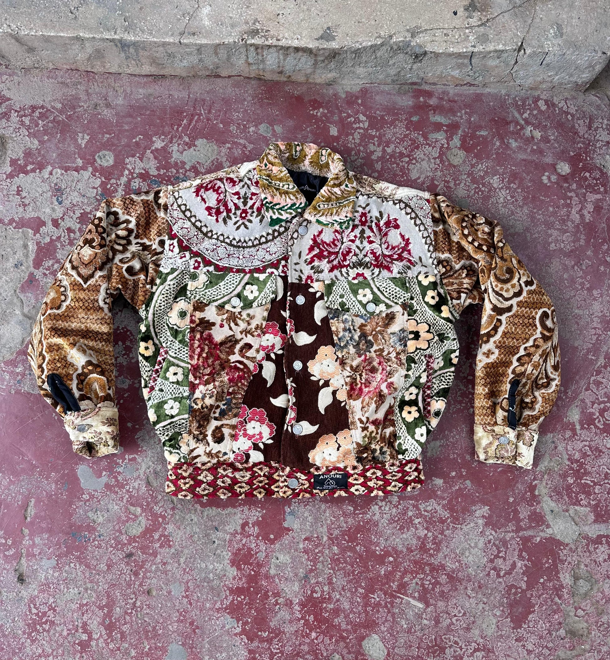 Moroccan hand made patchwork 2 with unique design carpet Jacket UNISEX
