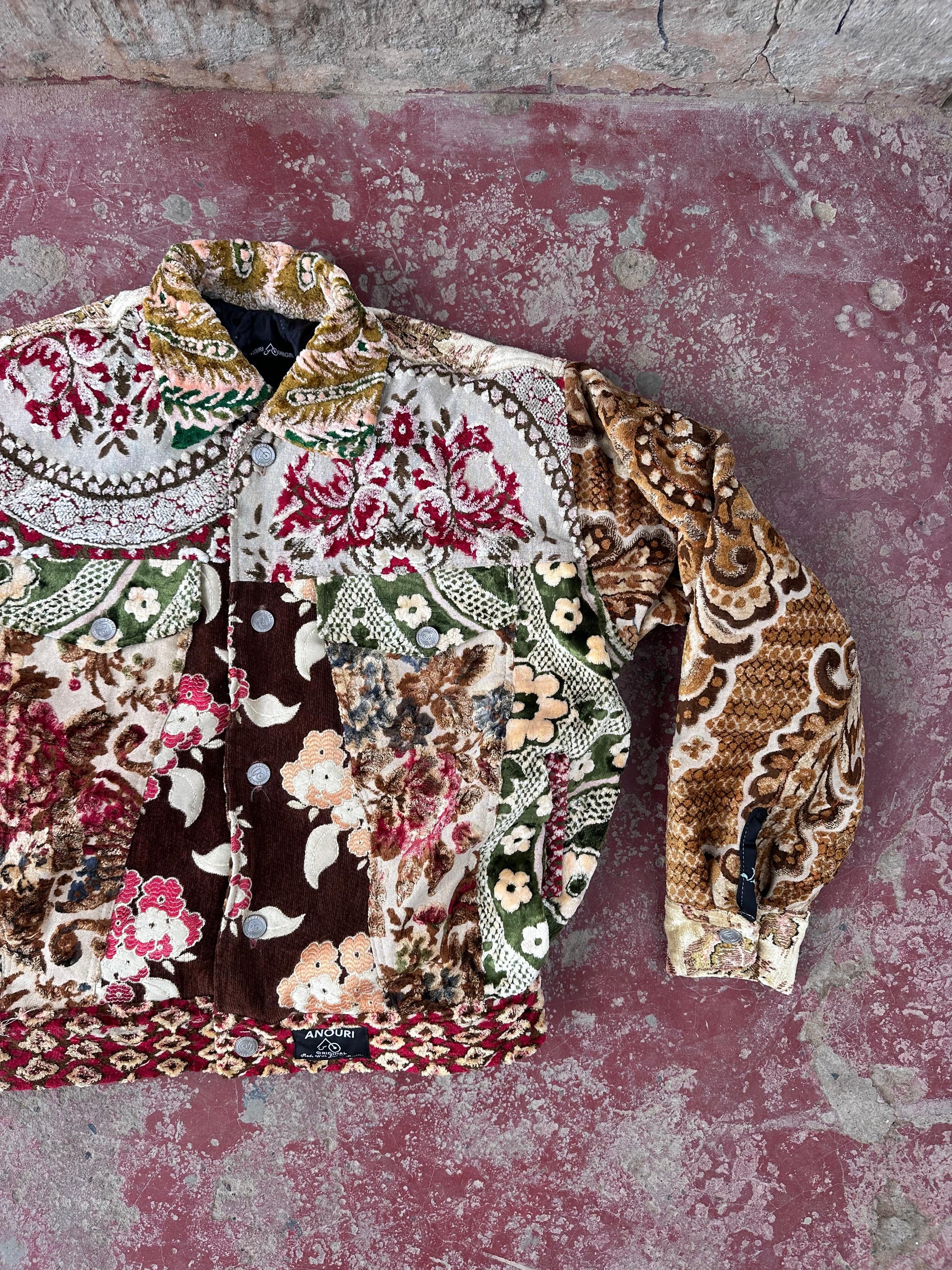 Moroccan hand made patchwork 2 with unique design carpet Jacket UNISEX