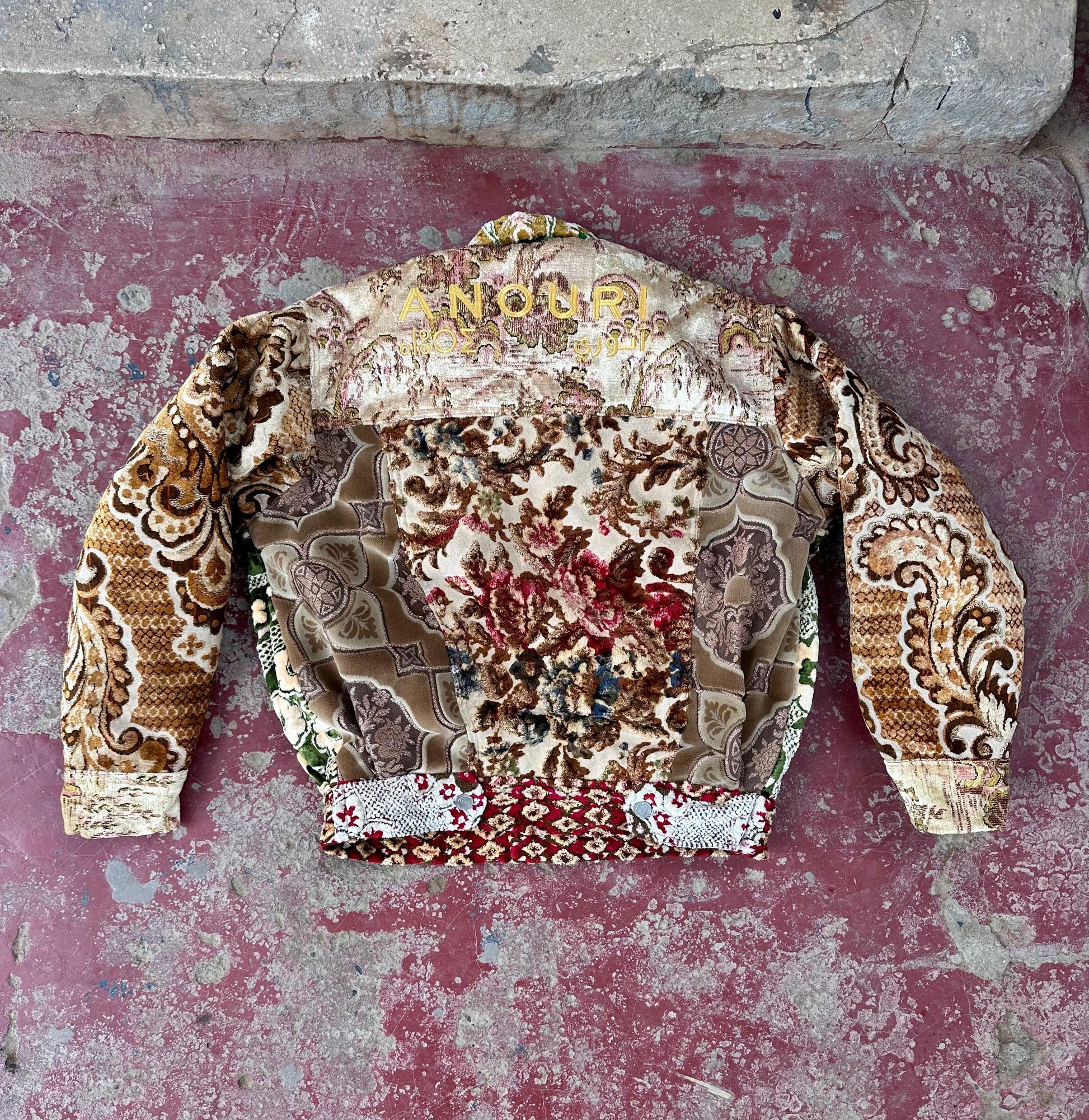 Moroccan hand made patchwork 2 with unique design carpet Jacket UNISEX
